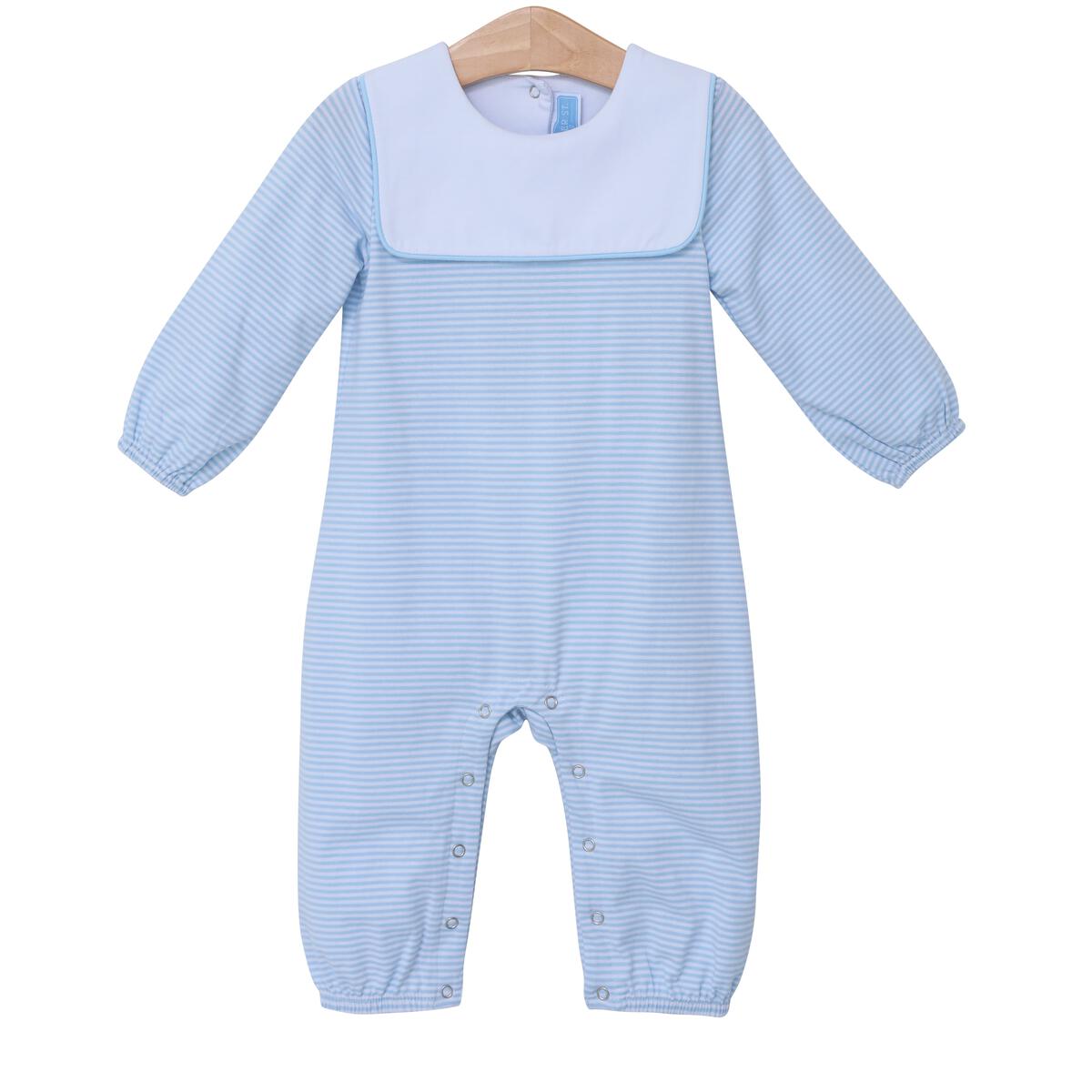 Lucas Romper - Light Blue Stripe