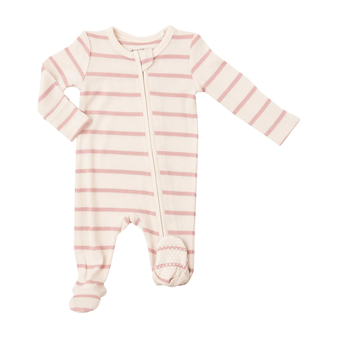 Angel Dear Silver Pink + Sugar Swizzle Rib Footie