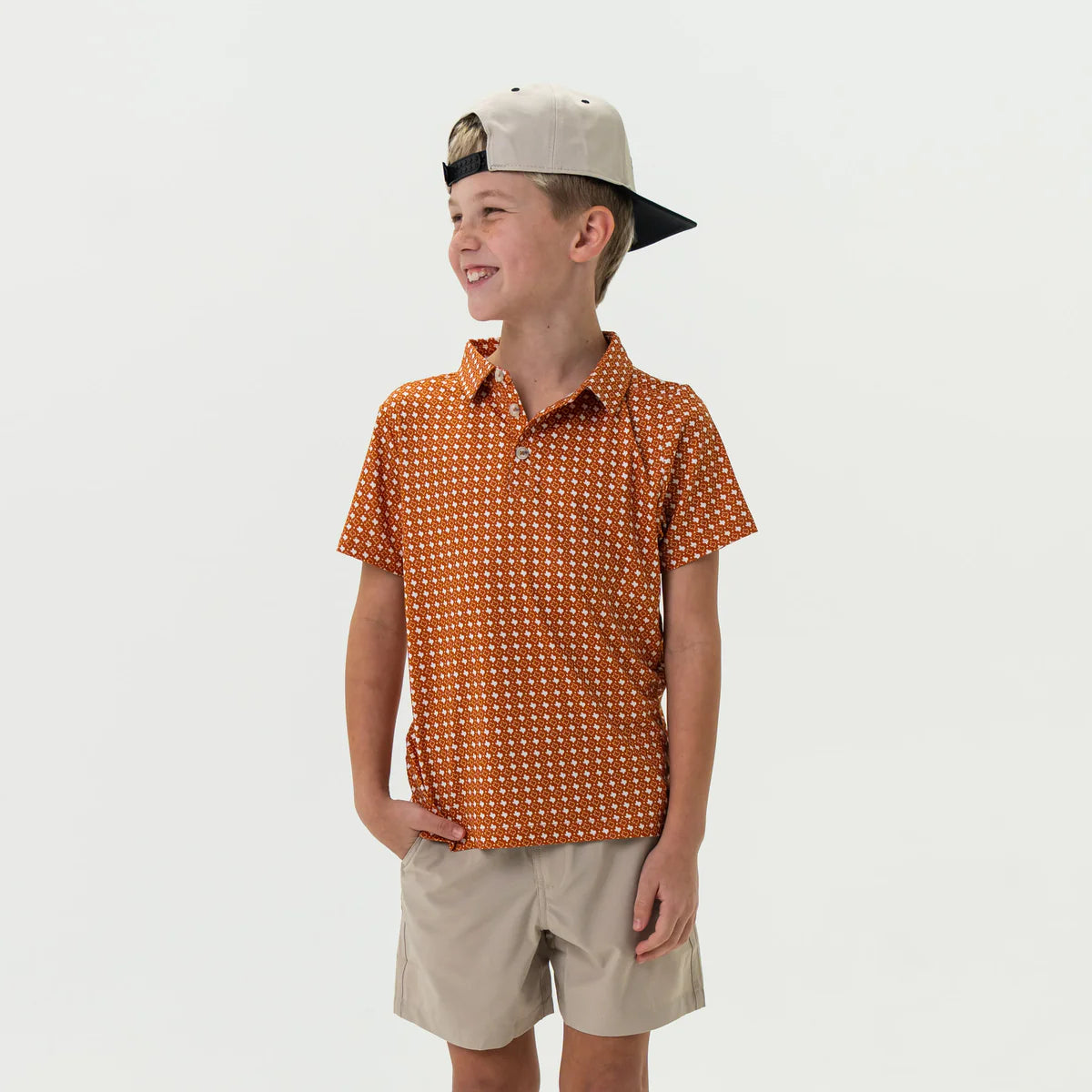 Boys Burlebo Texas Orange Polo