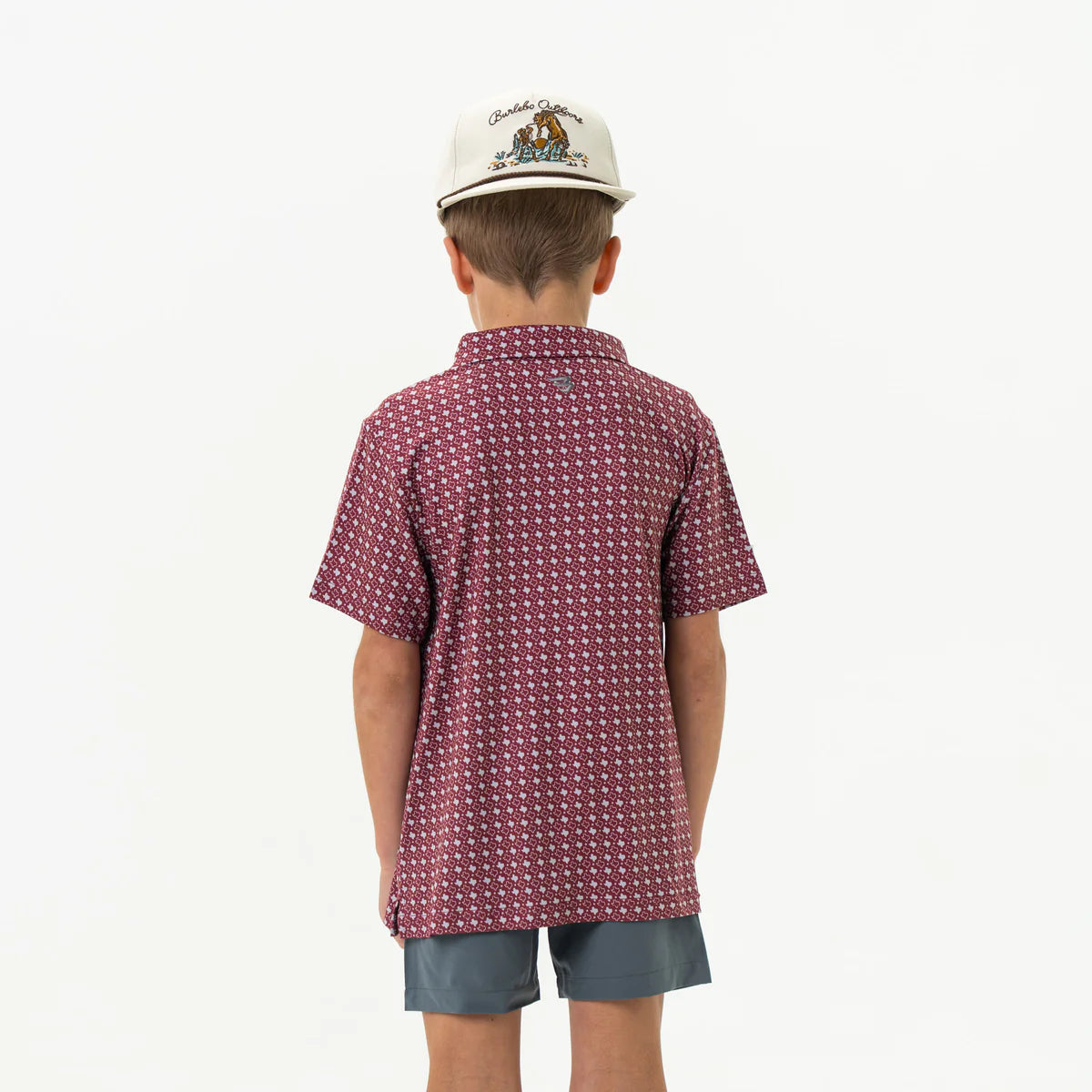 Boys Burlebo Texas Maroon Polo