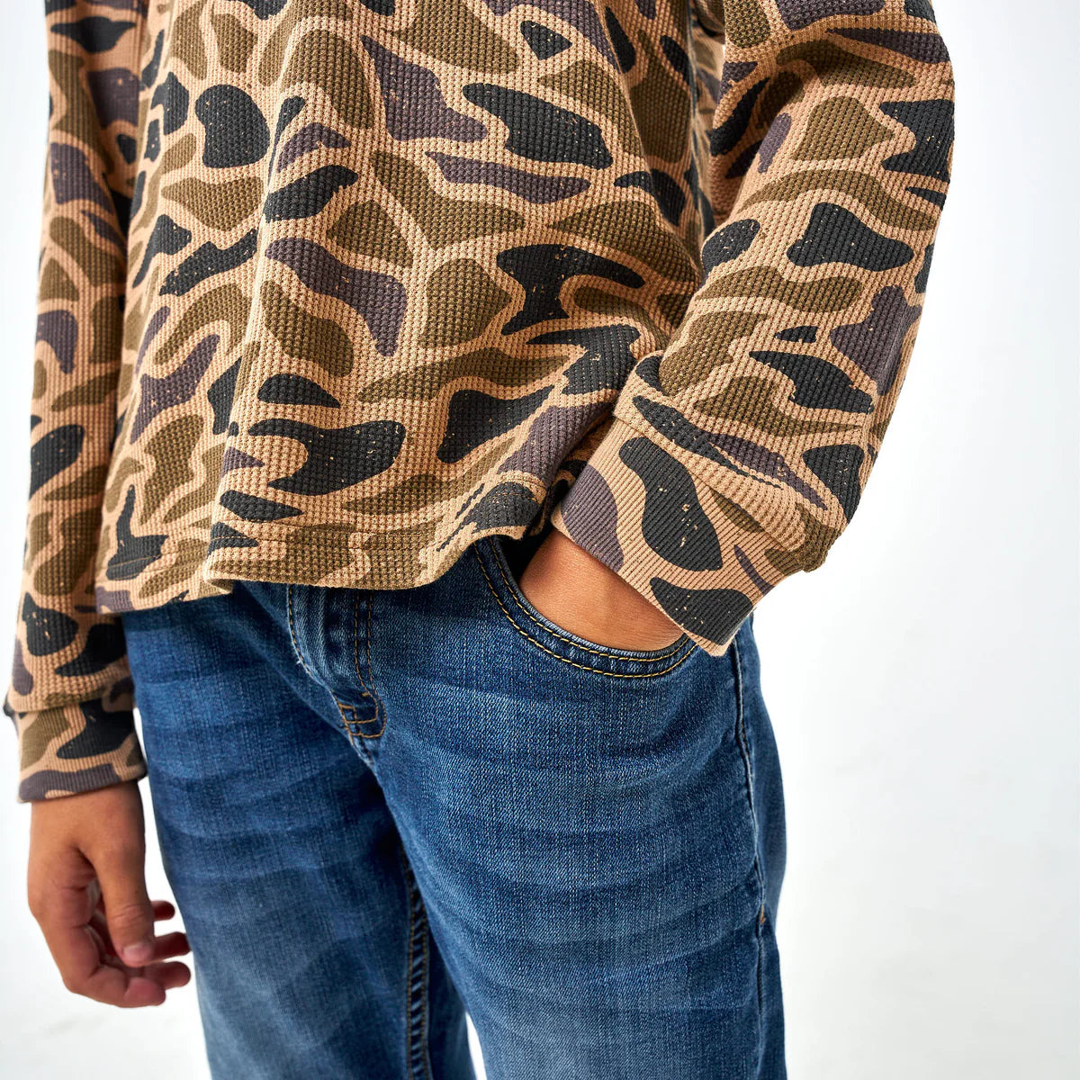 Boys Burlebo Thermal Hoodie - Gauge Camo