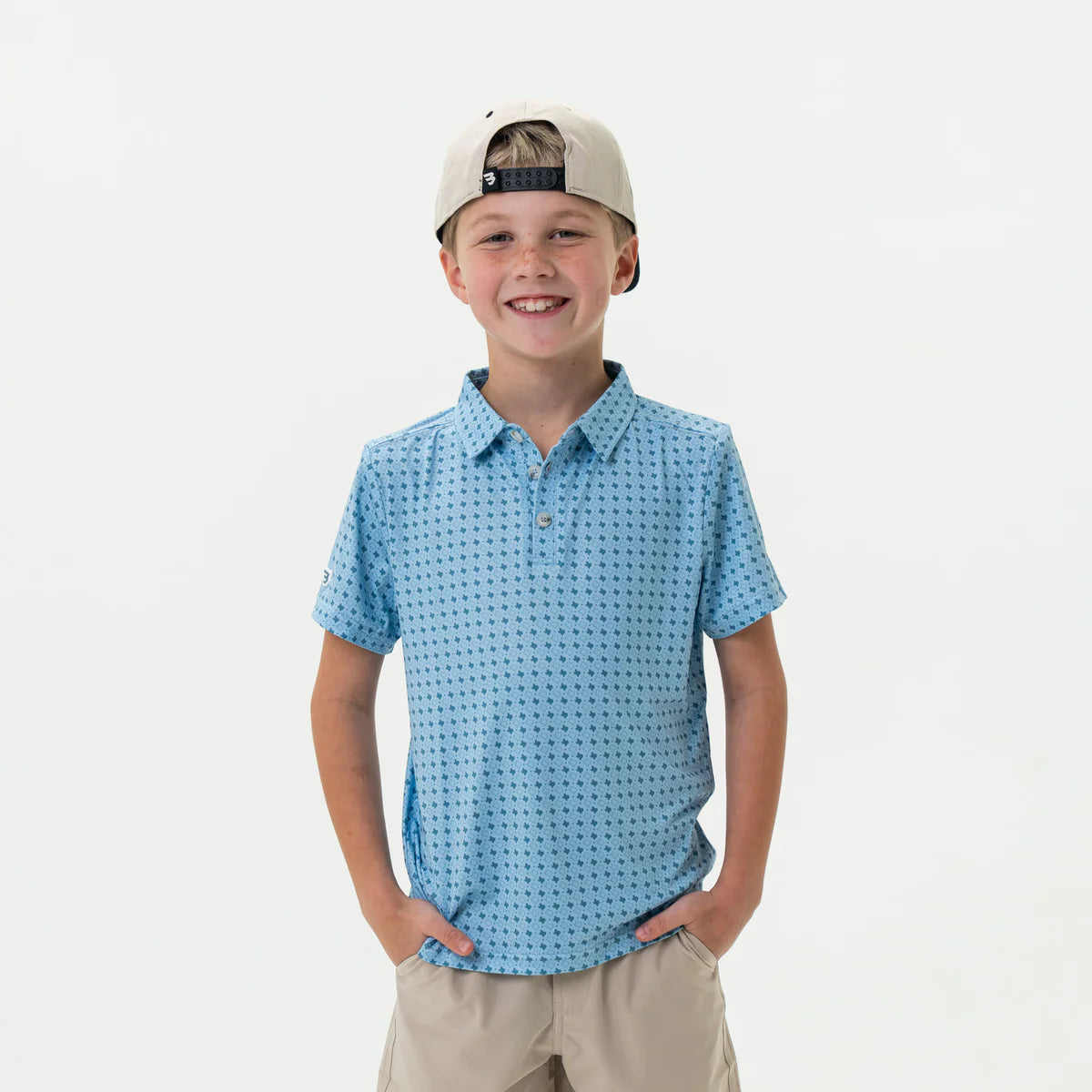Boys Burlebo Light Blue Texas Polo