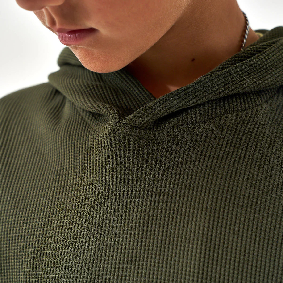 Boys Burlebo Thermal Hoodie - Mallard Green