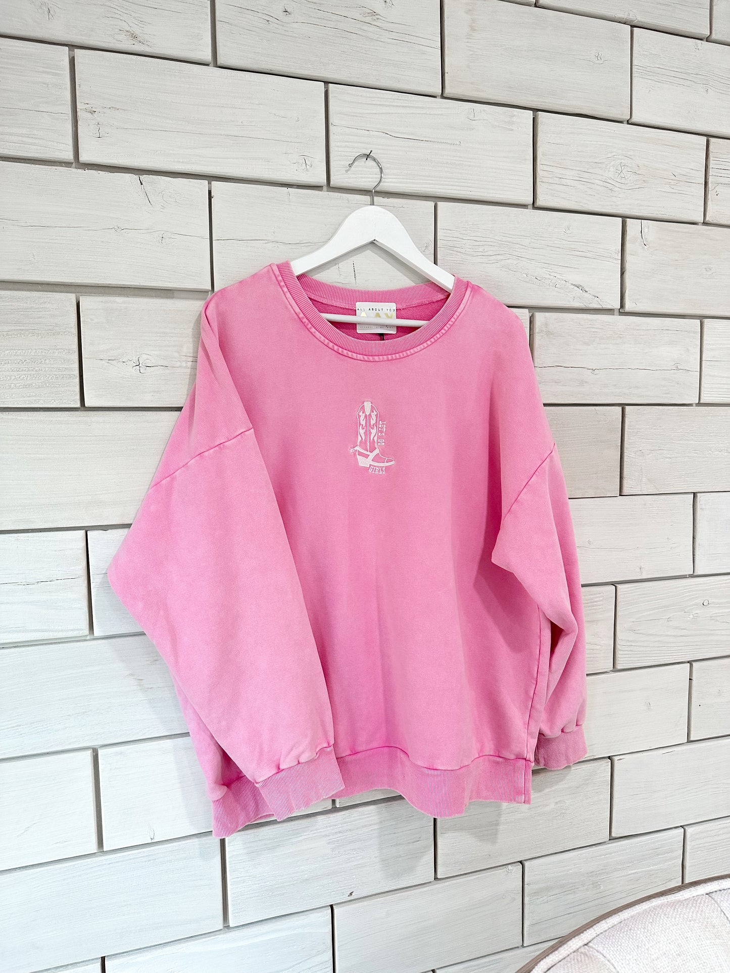 Let's Go Girls Embroidered Crewneck