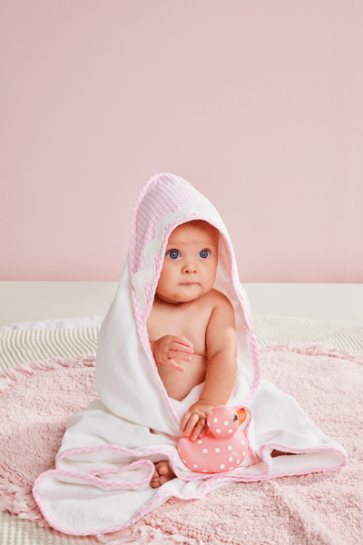 Pink Gingham Hooded Towel