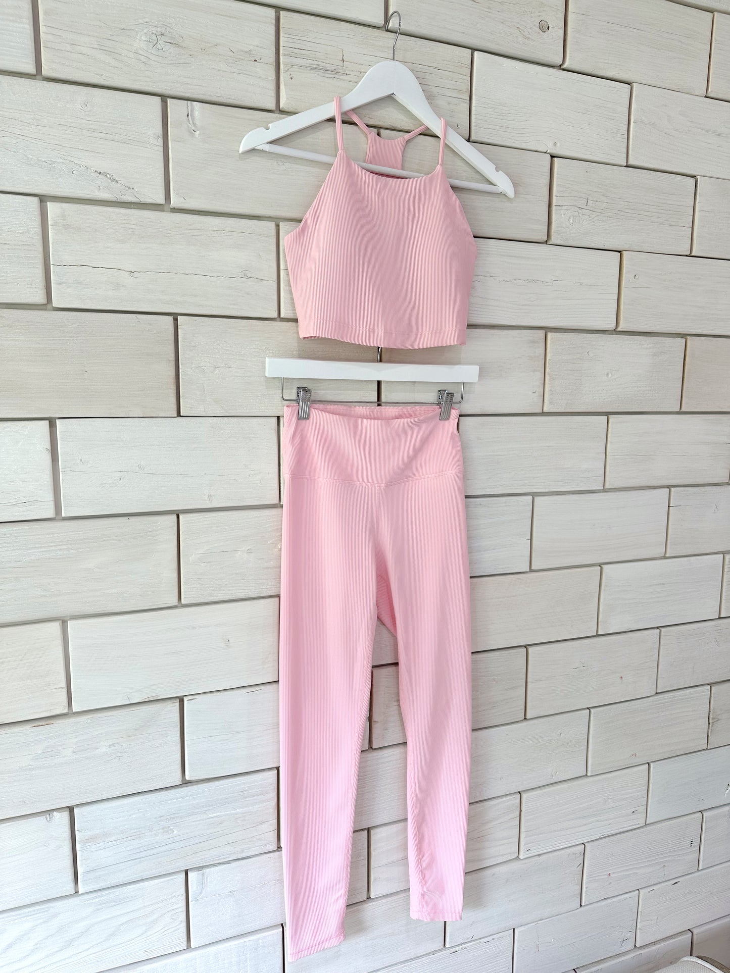 Baby Pink Ribbed Legging