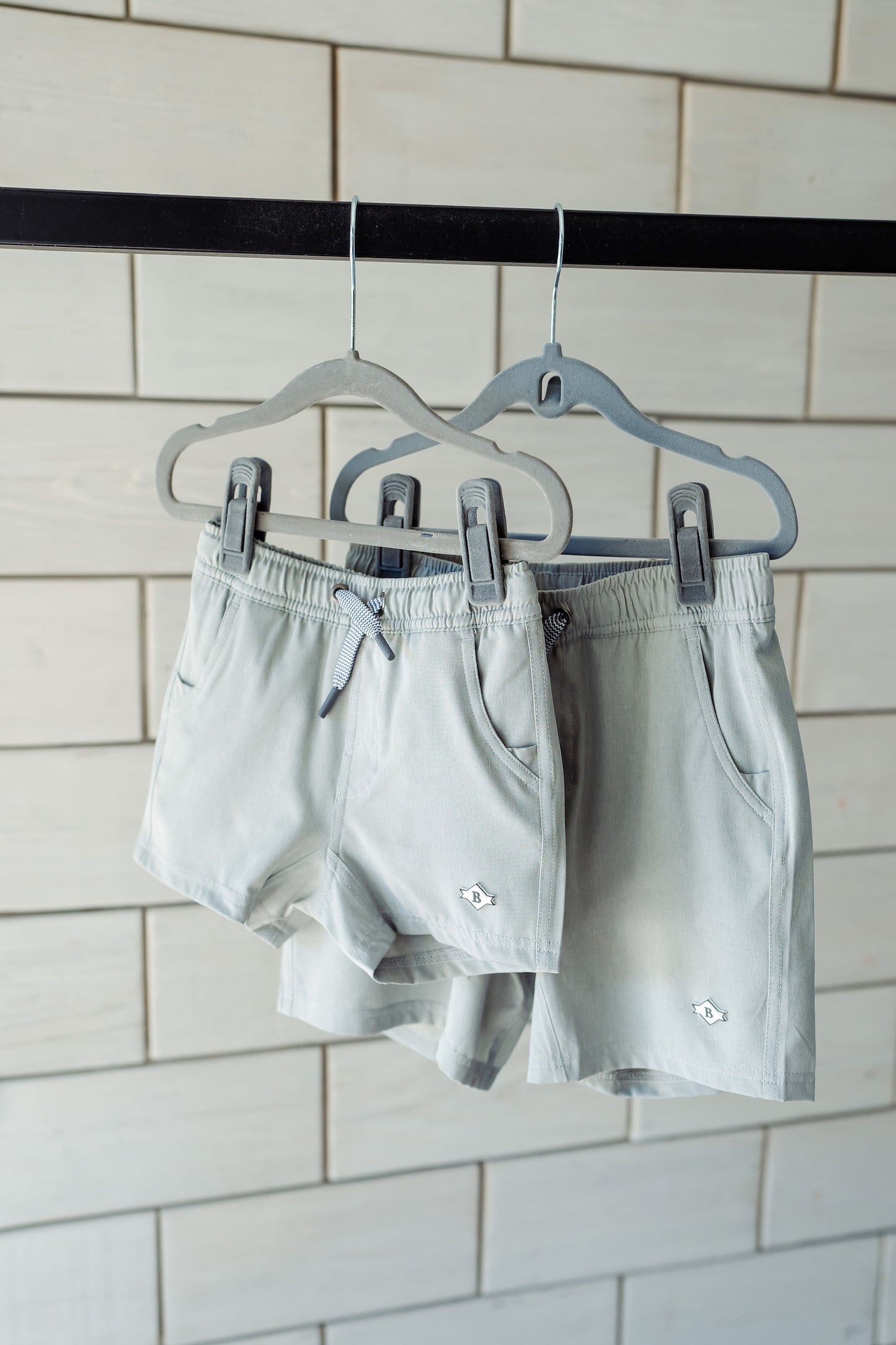 Boys Burlebo Athletic Shorts - Light Grey