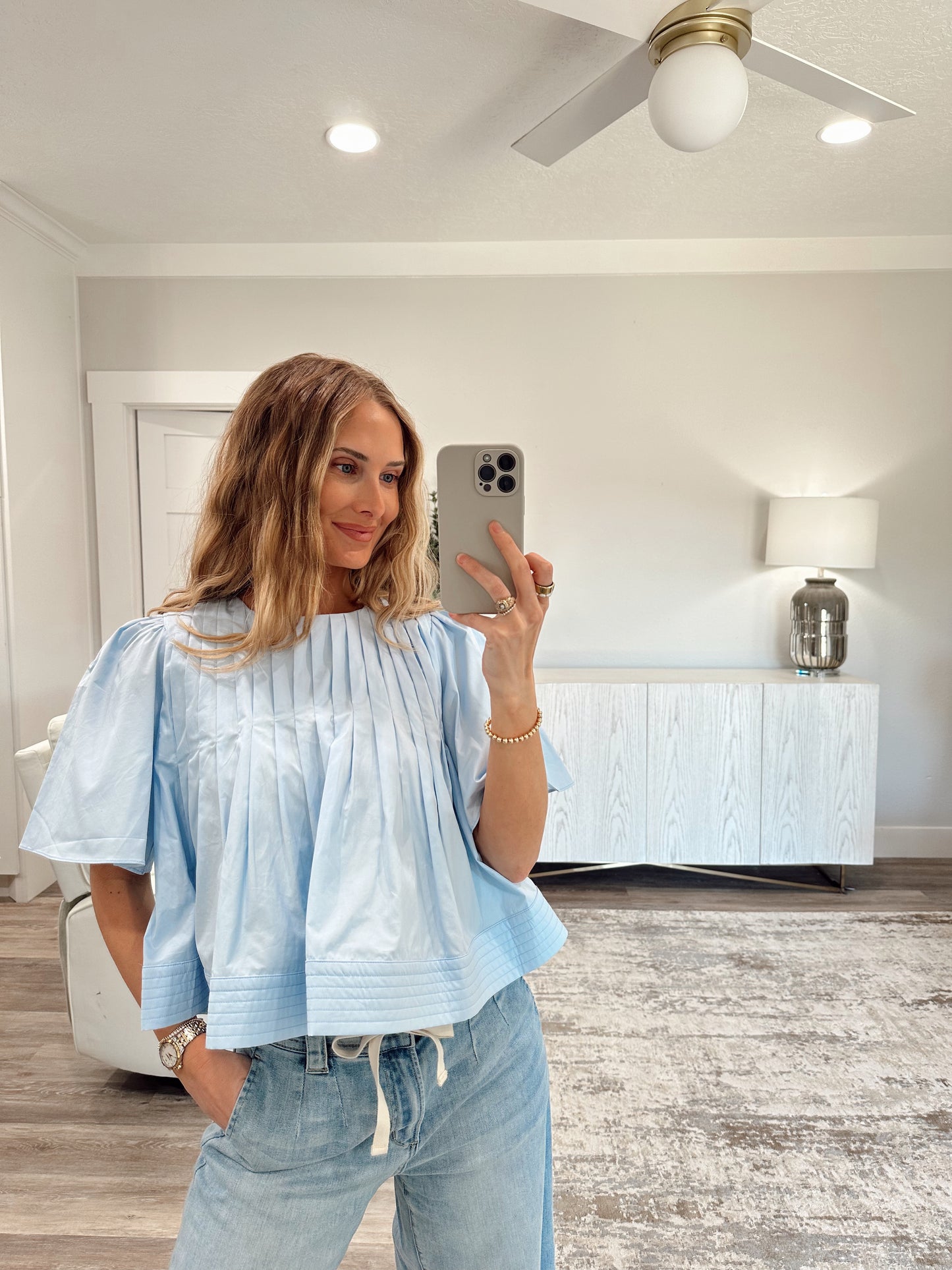 Pintuck Cotton Top