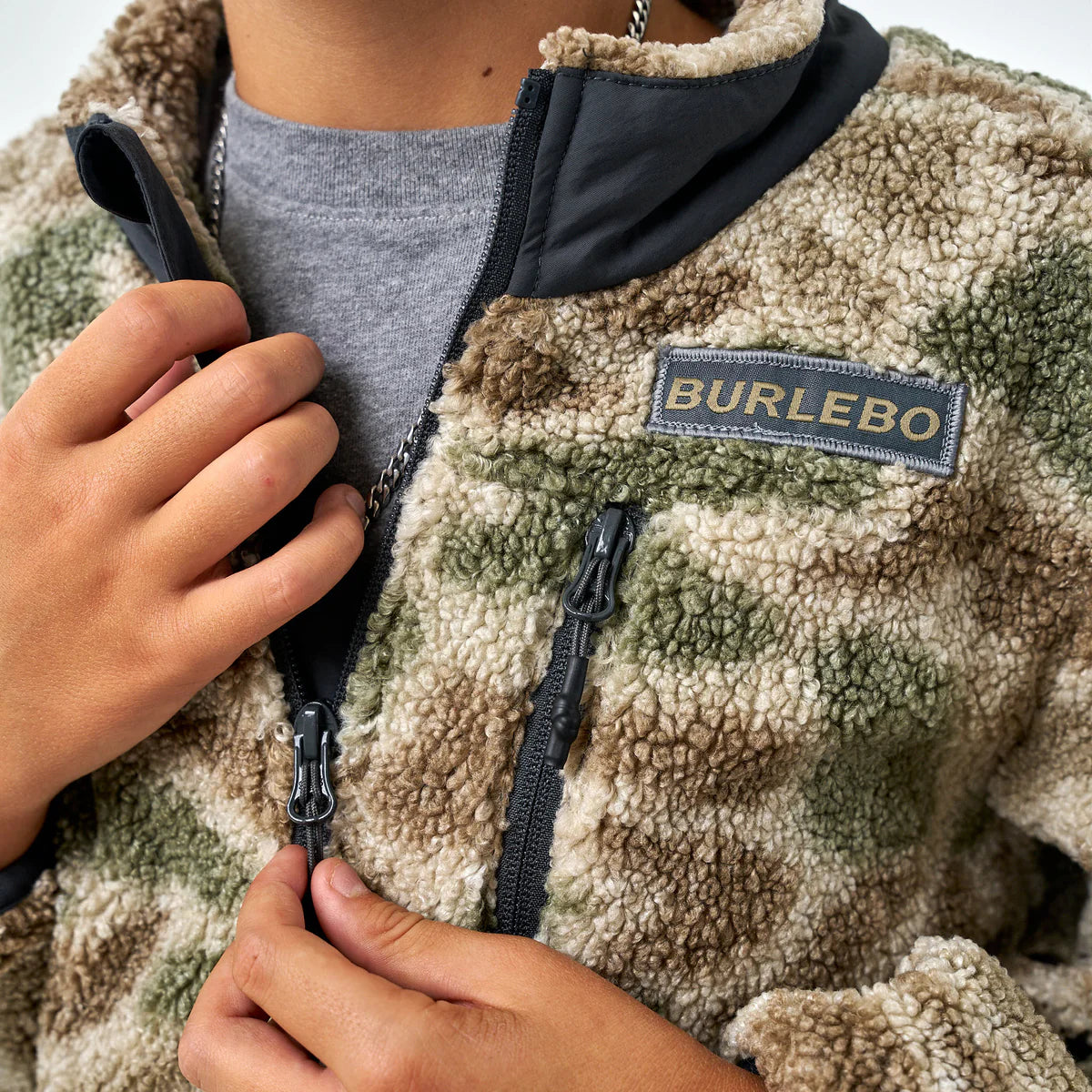 Boys Burlebo Full Zip Jacket - Alpine Camo