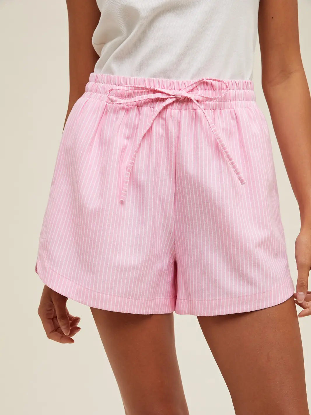 Striped Dolphin Hem Shorts