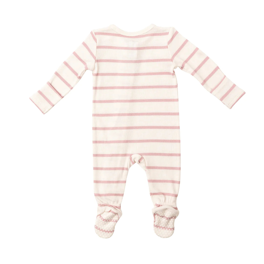 Angel Dear Silver Pink + Sugar Swizzle Rib Footie