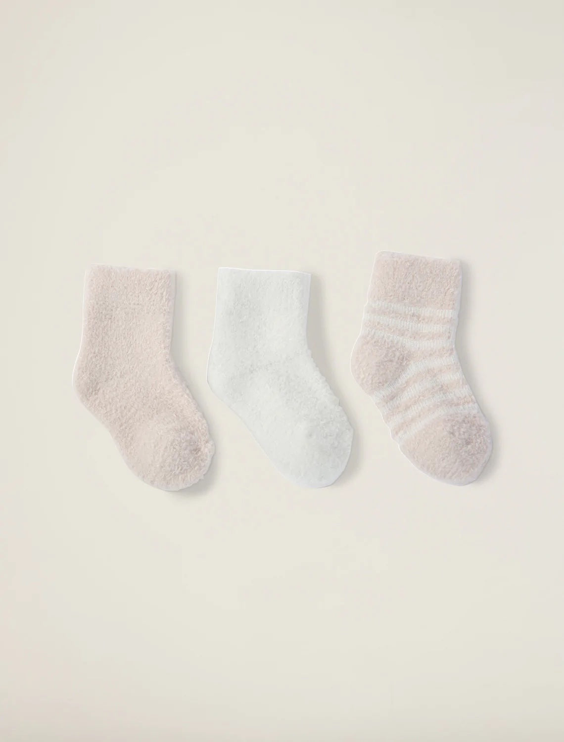 Barefoot Dreams CozyChic Three Pack Infant Sock Set - Pink/Pearl