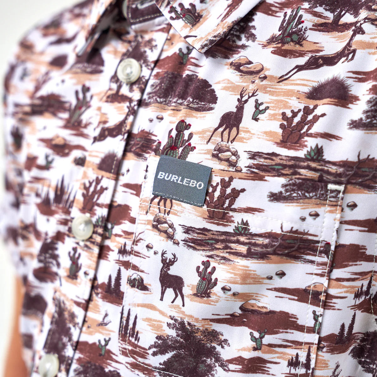 Boys Burlebo Performance Button Up - Brush Country