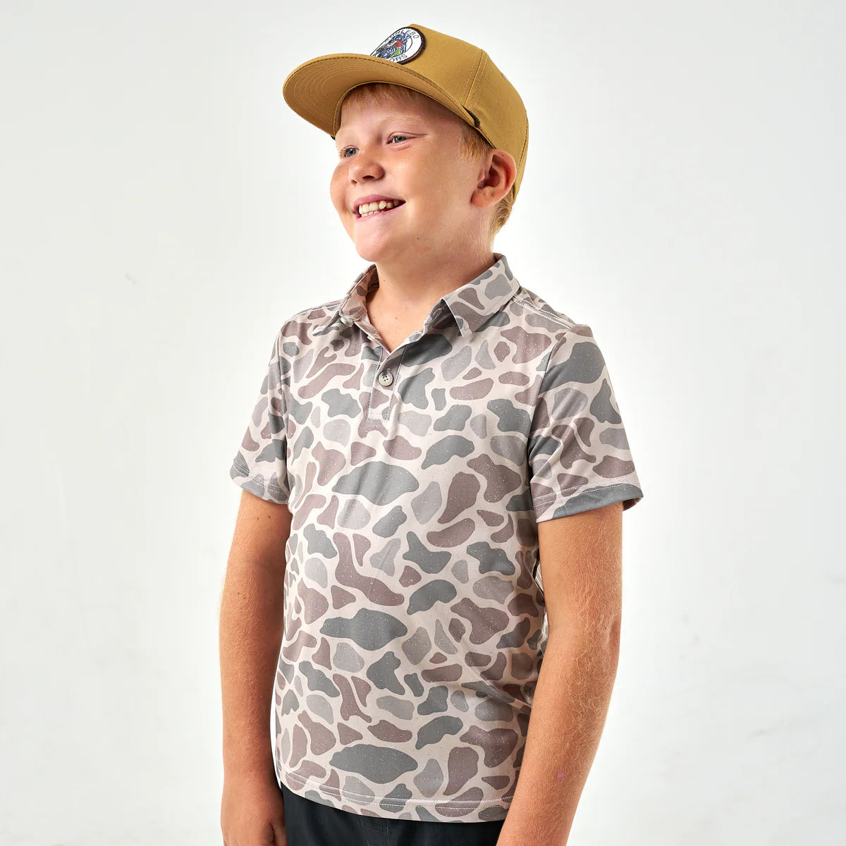 Boys Burlebo Classic Deer Camo Polo