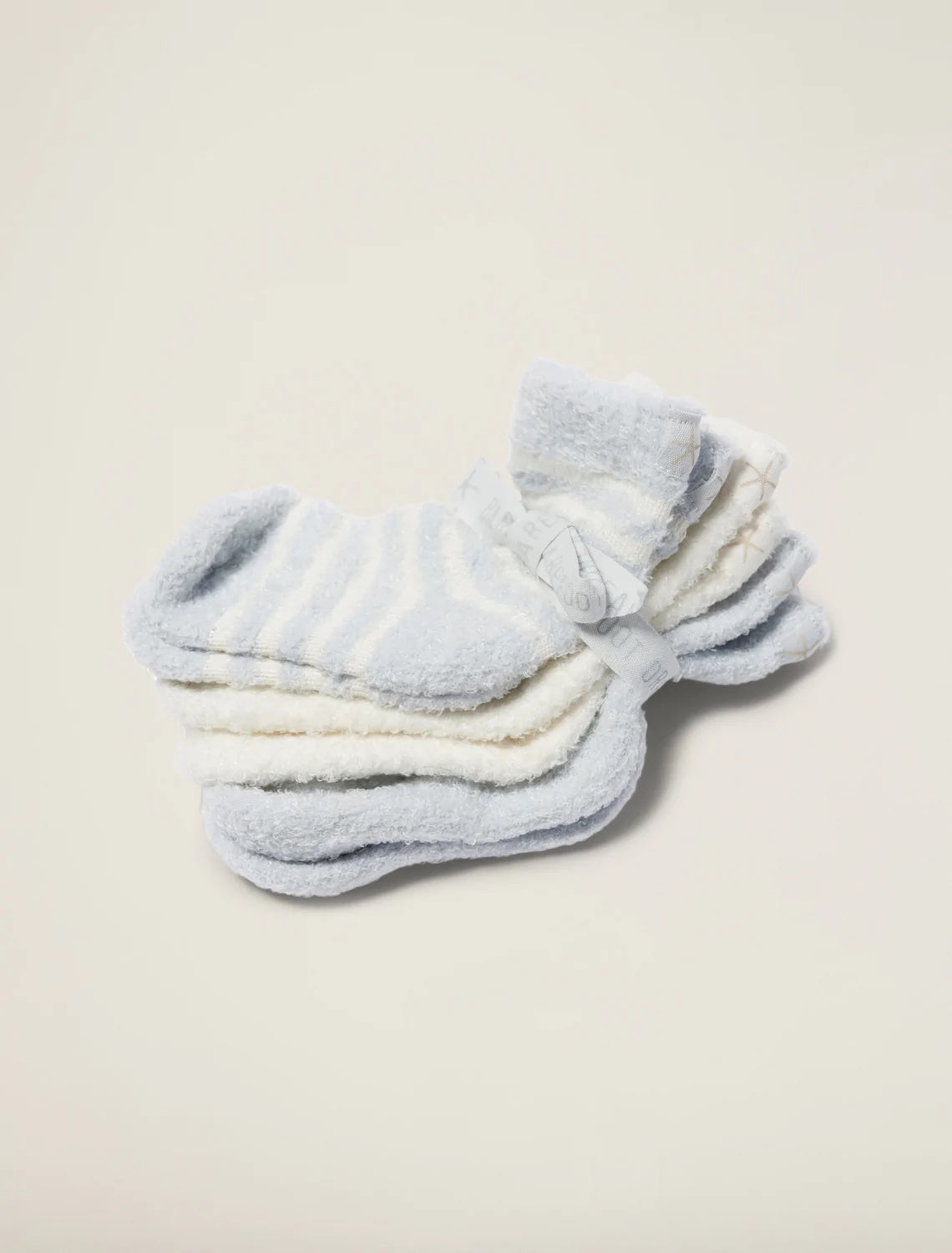 Barefoot Dreams CozyChic Three Pack Infant Sock Set - Blue/Pearl