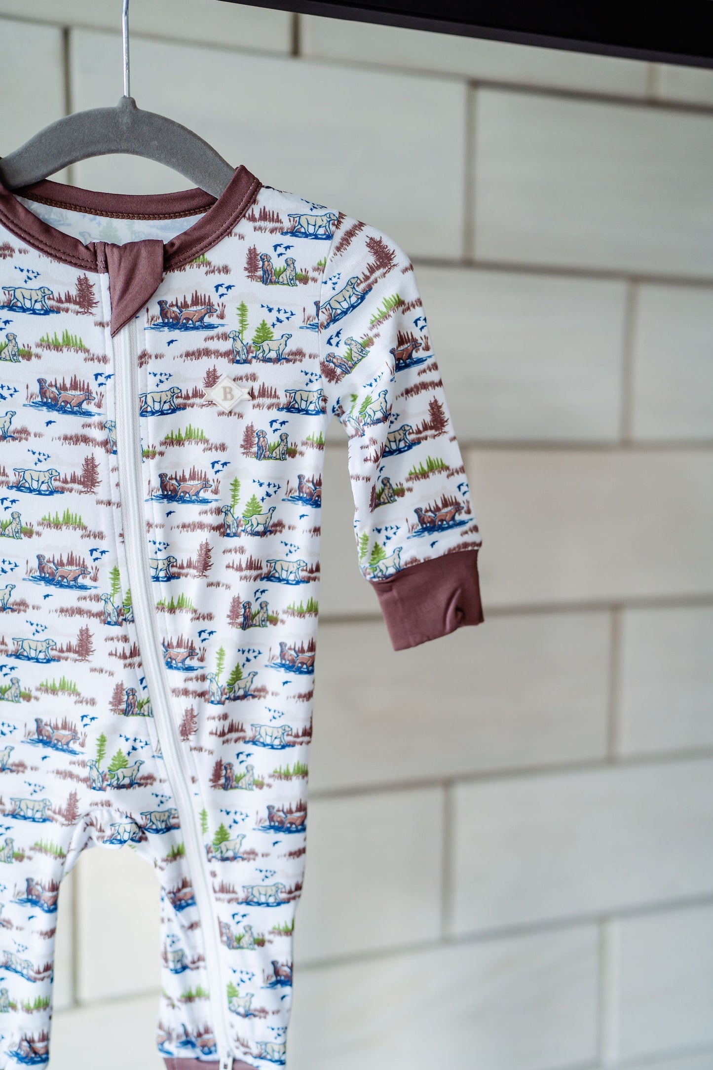 Baby Burlebo Ducks & Dogs Onesie