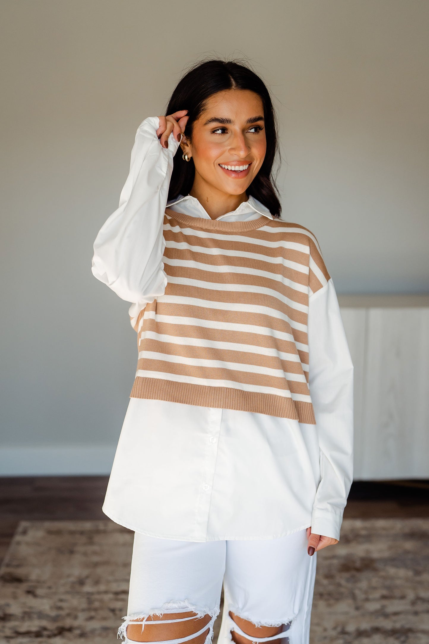 Ivy League Layered Shirt Vest