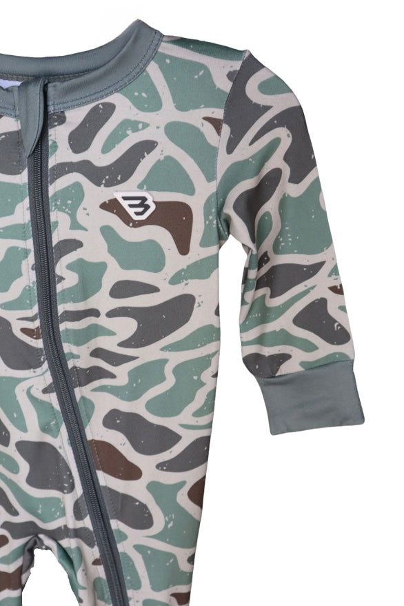 Baby Burlebo Retro Duck Camo Onesie