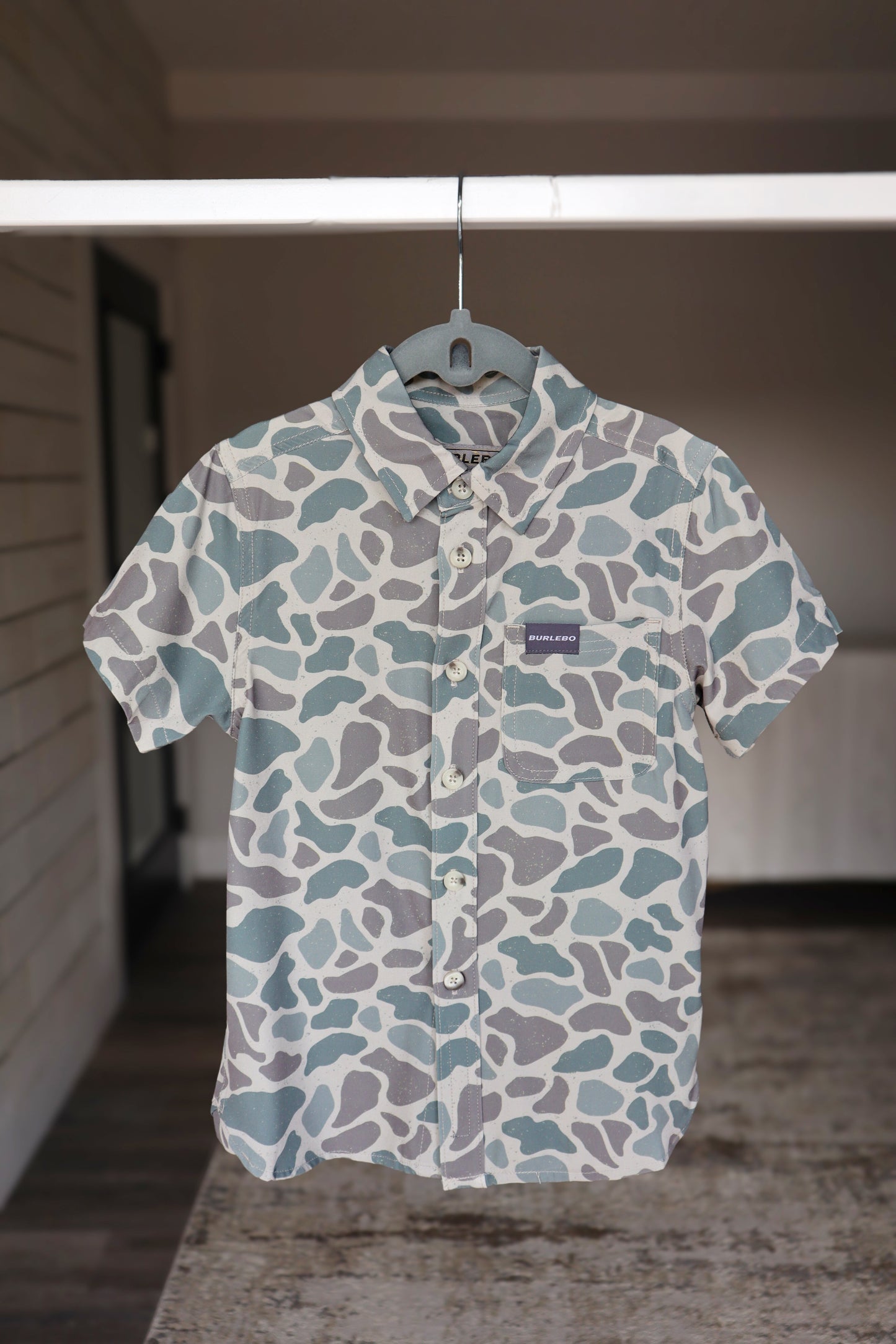 Boys Burlebo Classic Deer Camo Button Up