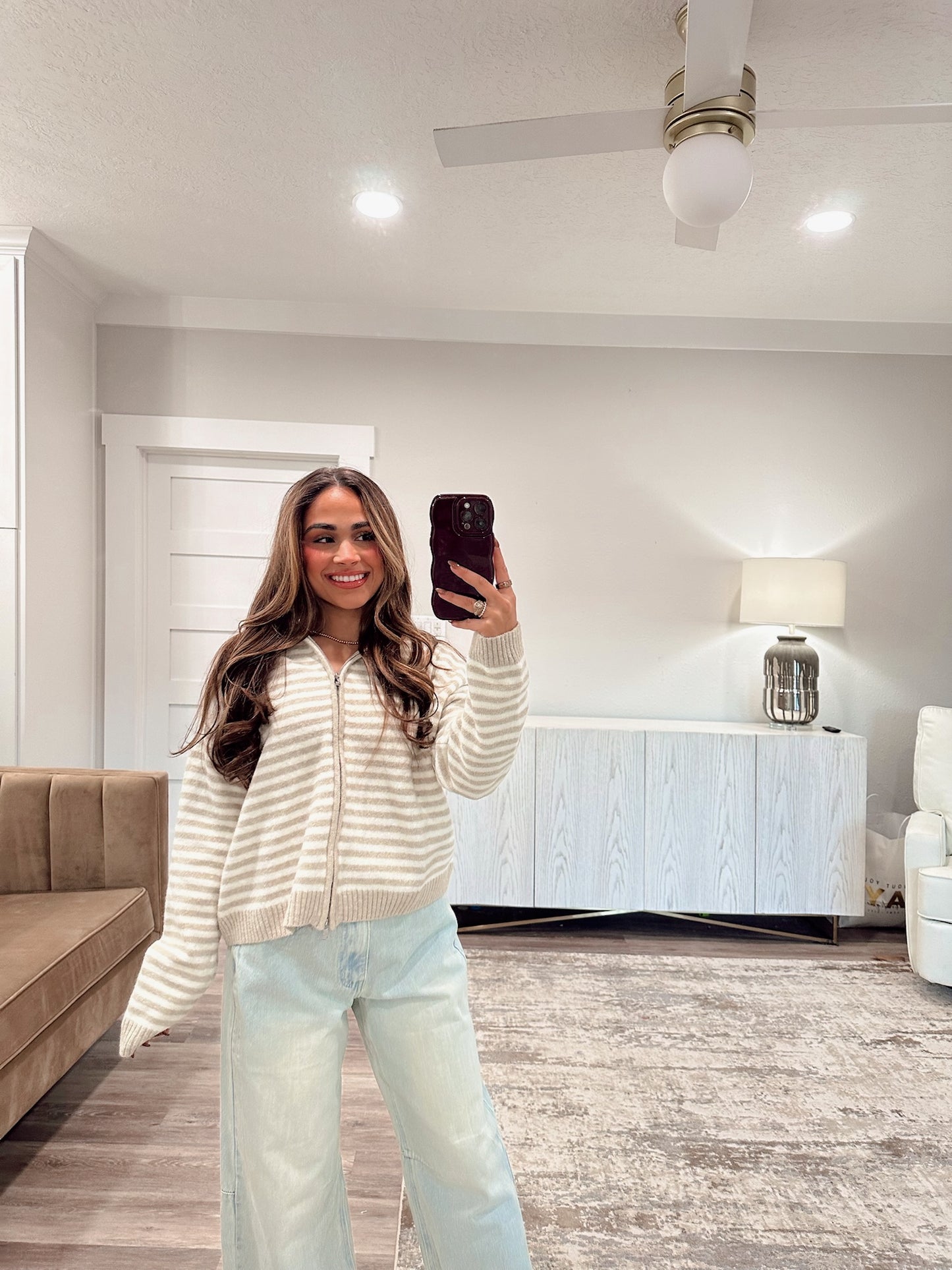 Cooper Zip Up Hoodie - Latte