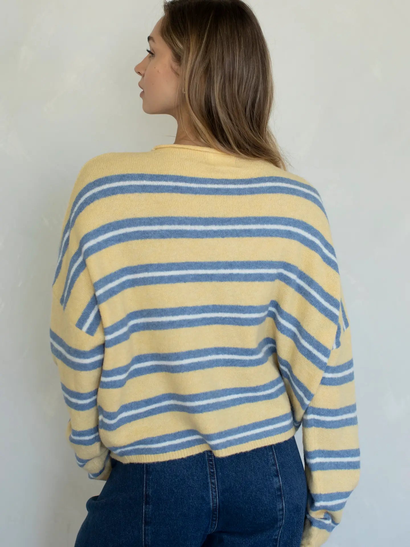 Varsity Stripe Piper Cardigan - Honey