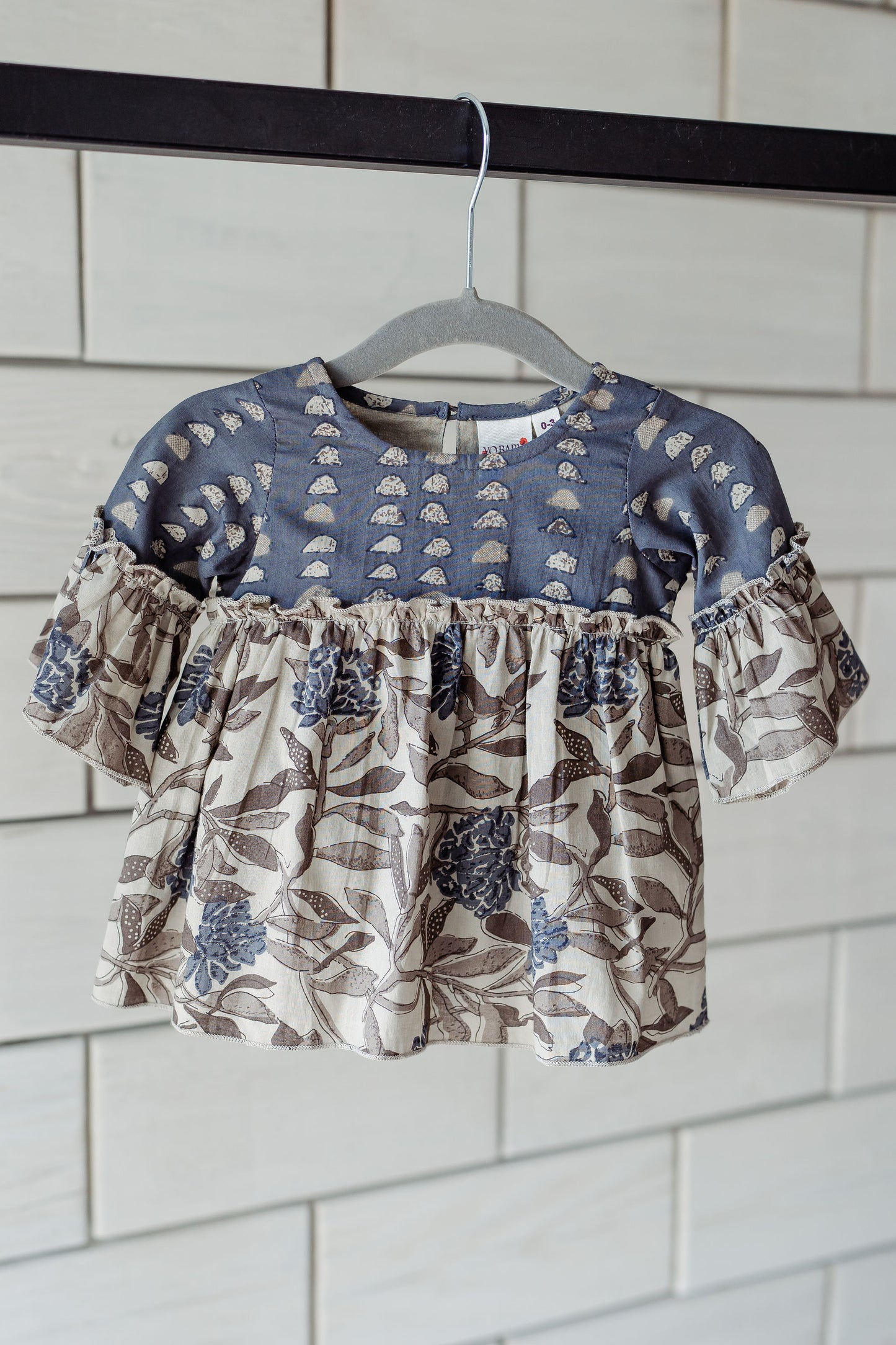 Fall Blues Baby Dress + Bloomers