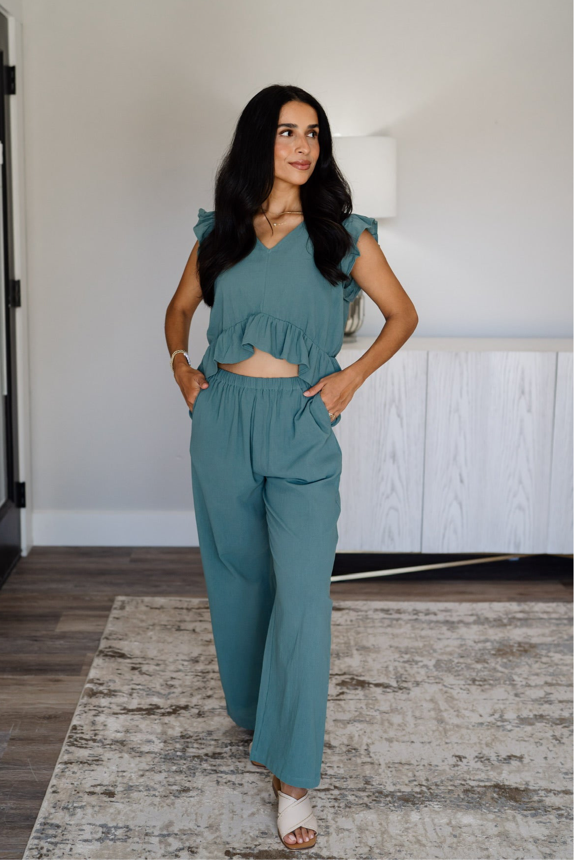 Jade Ruffle Top + Pants Set