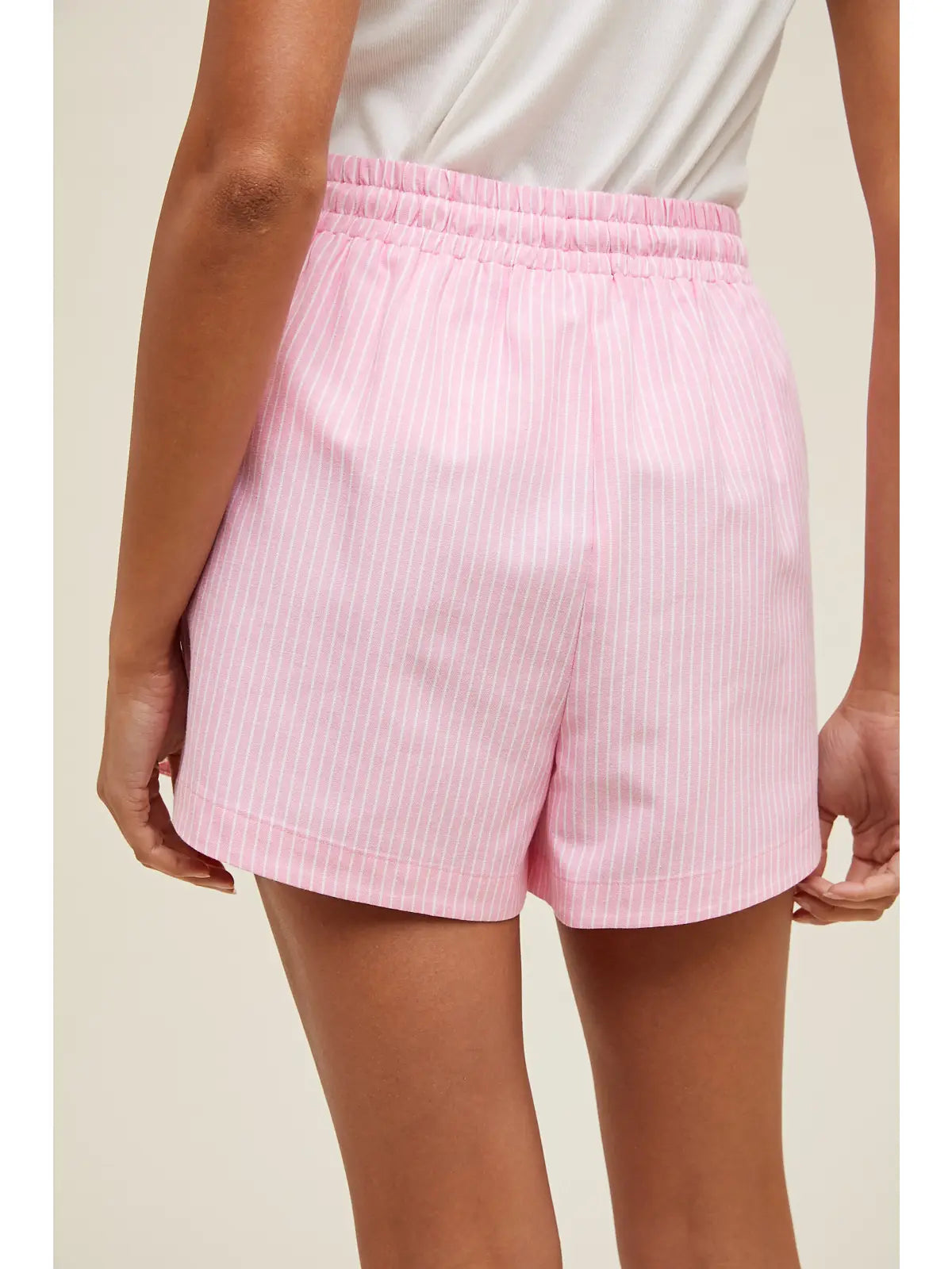 Striped Dolphin Hem Shorts