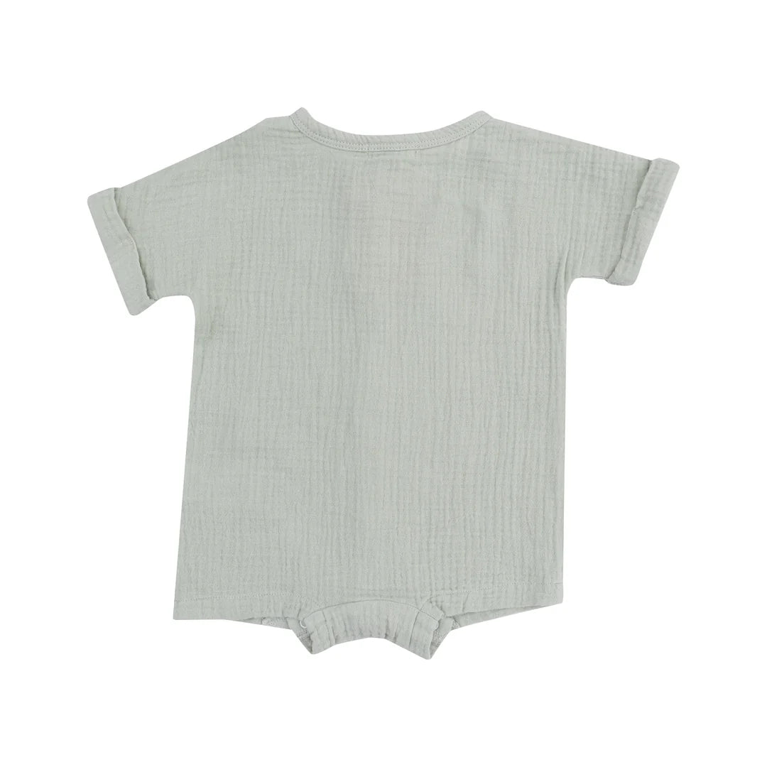Angel Dear Solid Muslin Dolman Henley Shortall | Desert Green