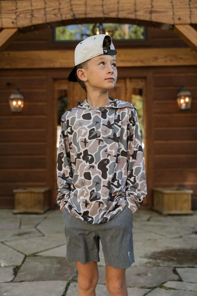 Boys Burlebo Performance Hoodie - Mallard Mayhem Camo