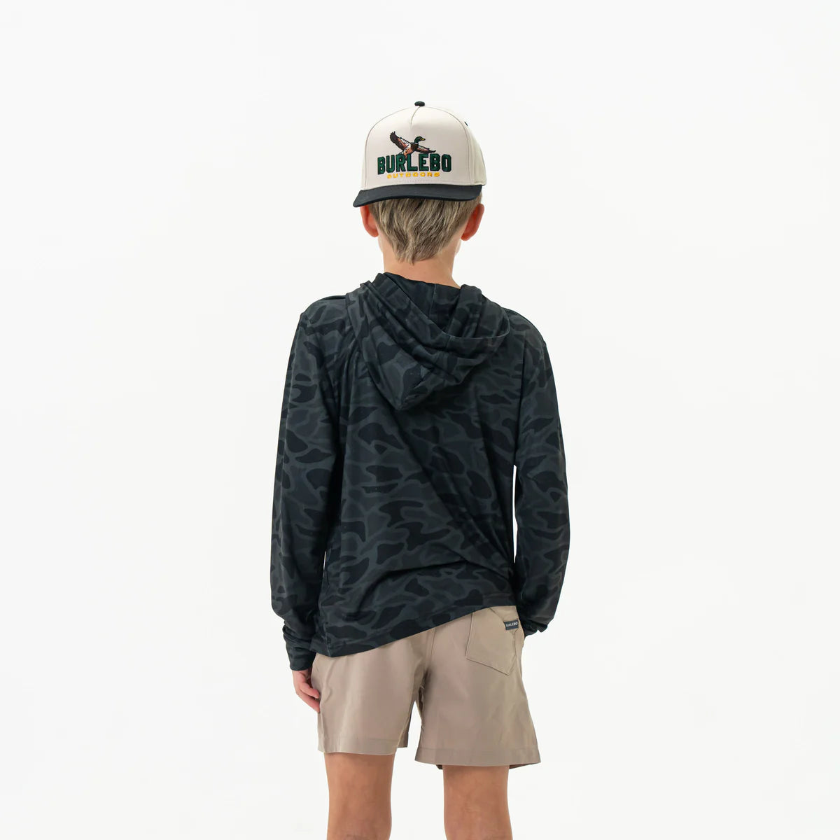 Boys Burlebo Performance Hoodie - Black Camo