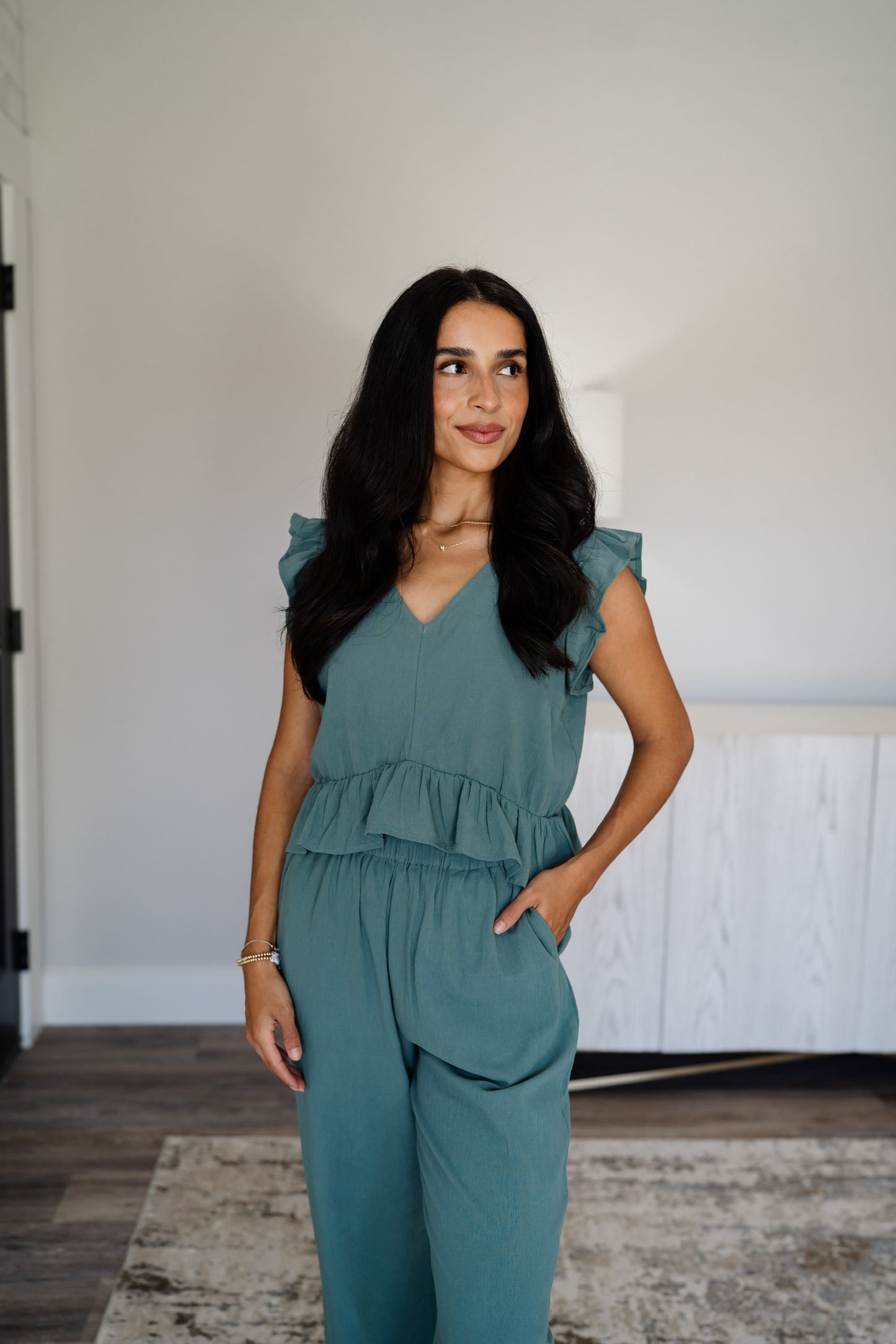 Jade Ruffle Top + Pants Set