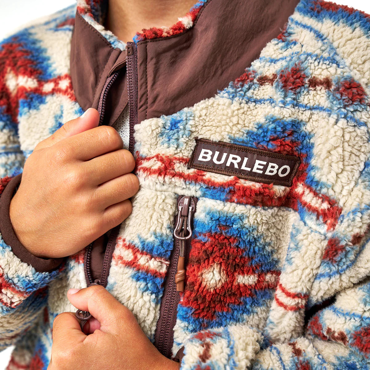 Boys Burlebo Full Zip Jacket - Arizona Aztec Mountain Fleece Sherpa