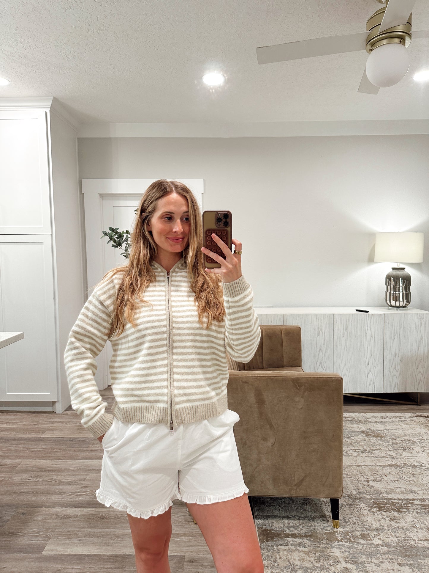 Cooper Zip Up Hoodie - Latte