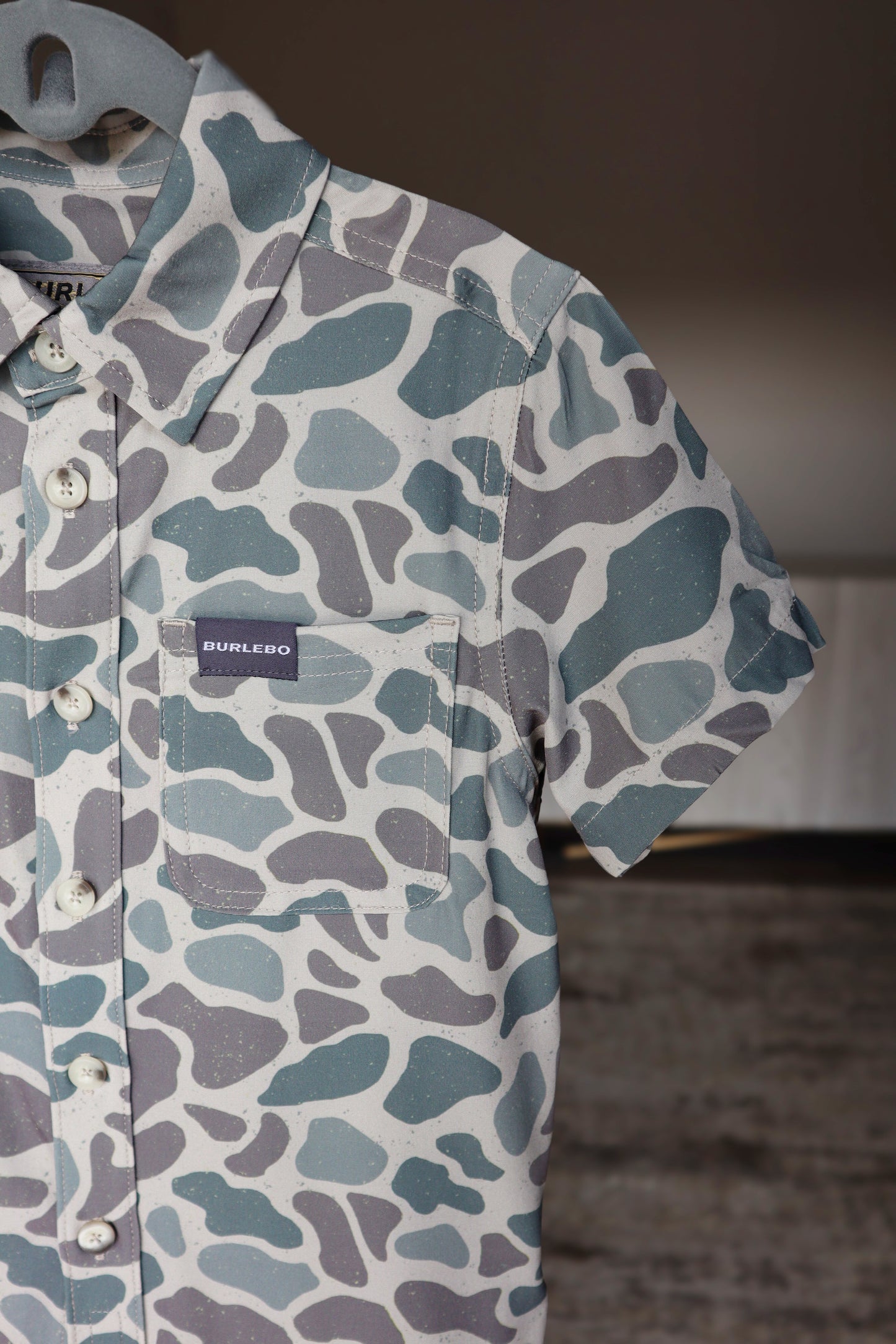 Boys Burlebo Classic Deer Camo Button Up