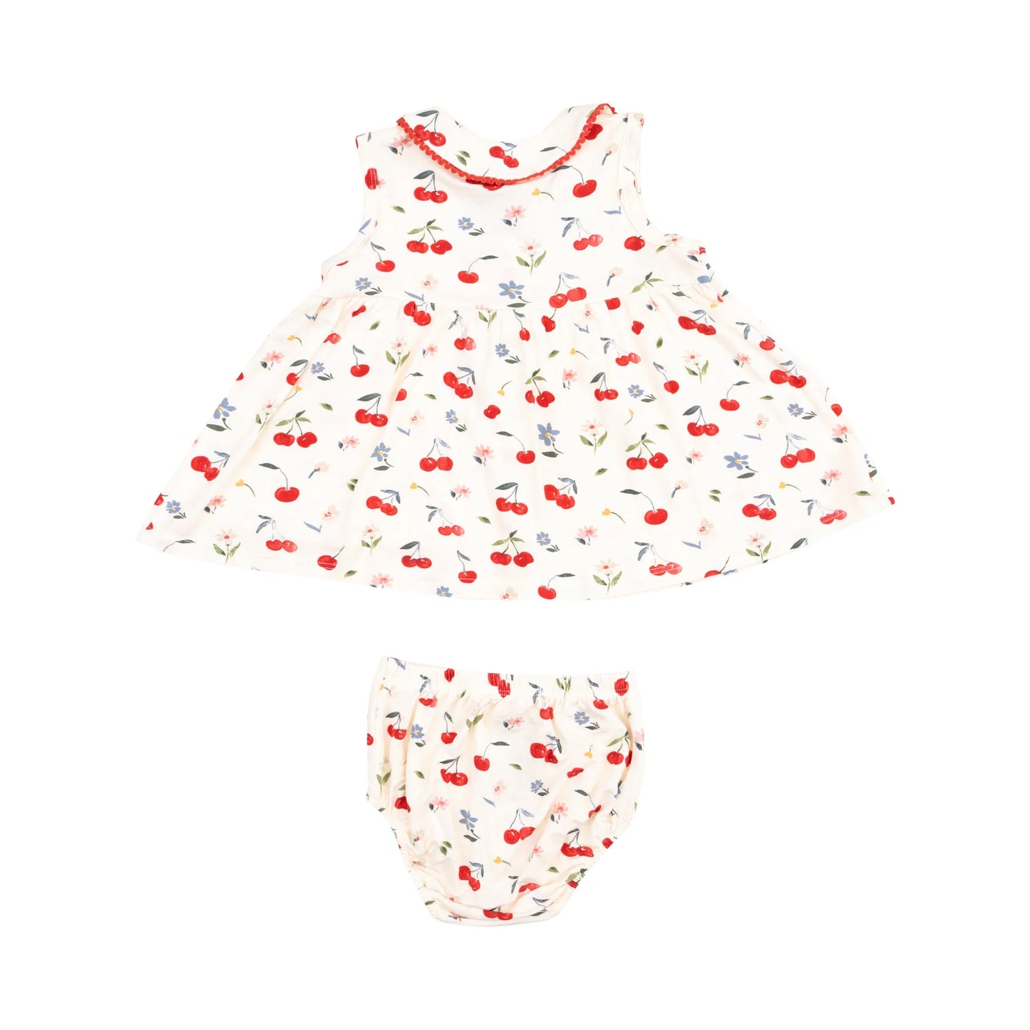 Angel Dear Ric-Rac Watercolor Cherries Sundress