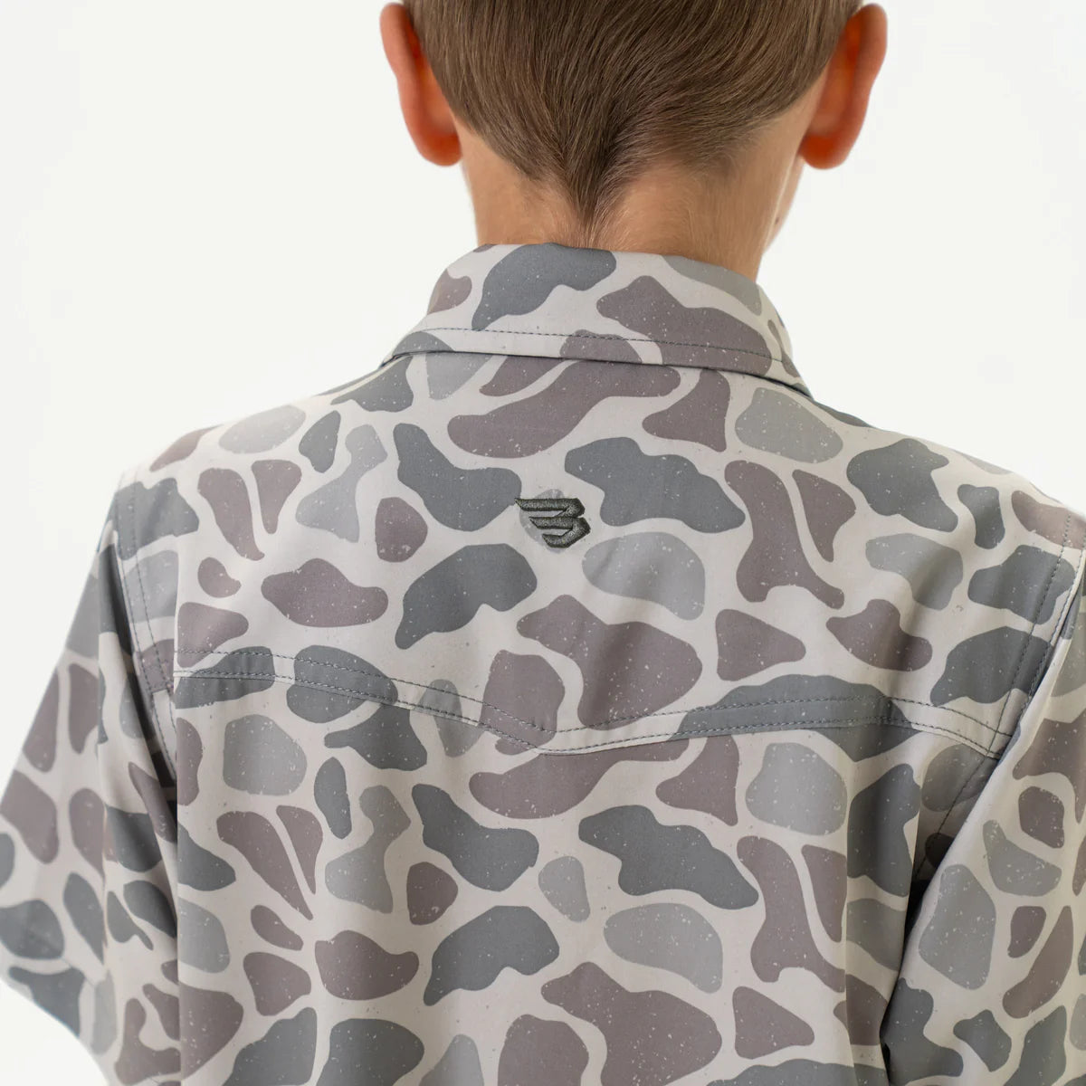 Boys Burlebo Performance Western Shirt - Classic Deer Camo