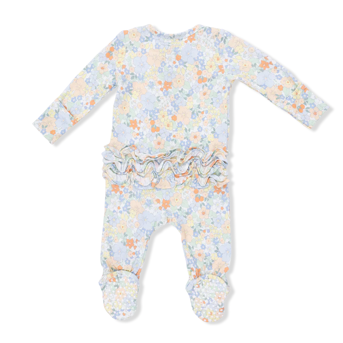 Angel Dear 2-Way Ruffle Back Zipper Footie | Georgia Floral