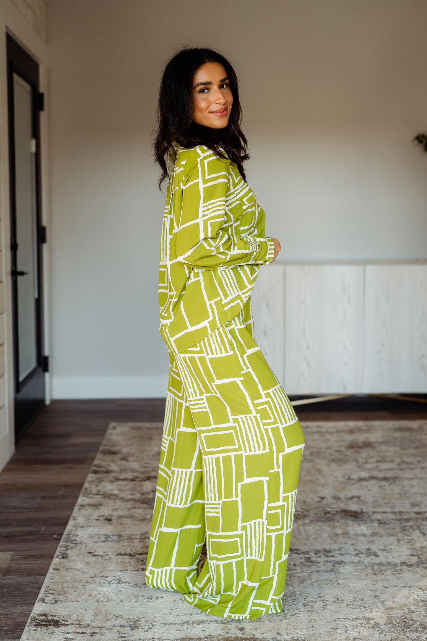 Abstract Wide Leg Pant