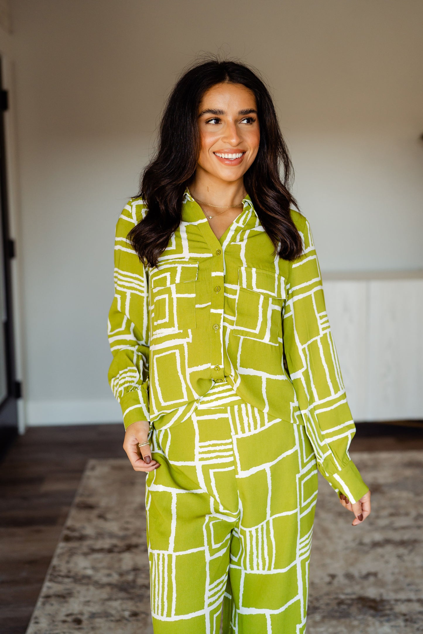 Abstract Button Down