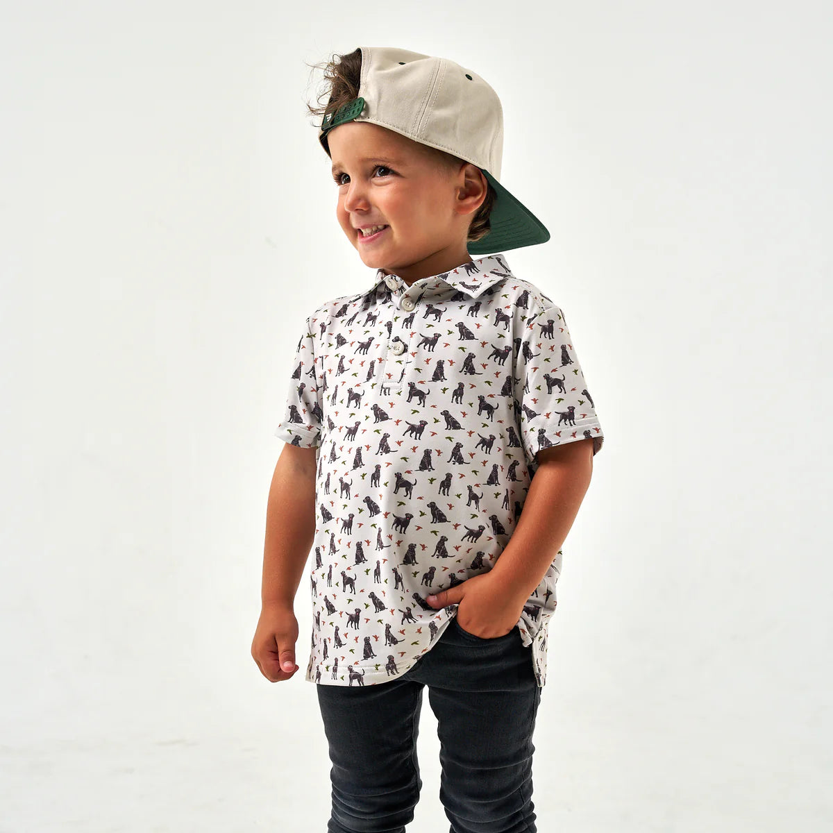 Toddler Burlebo Ducks & Dogs Polo