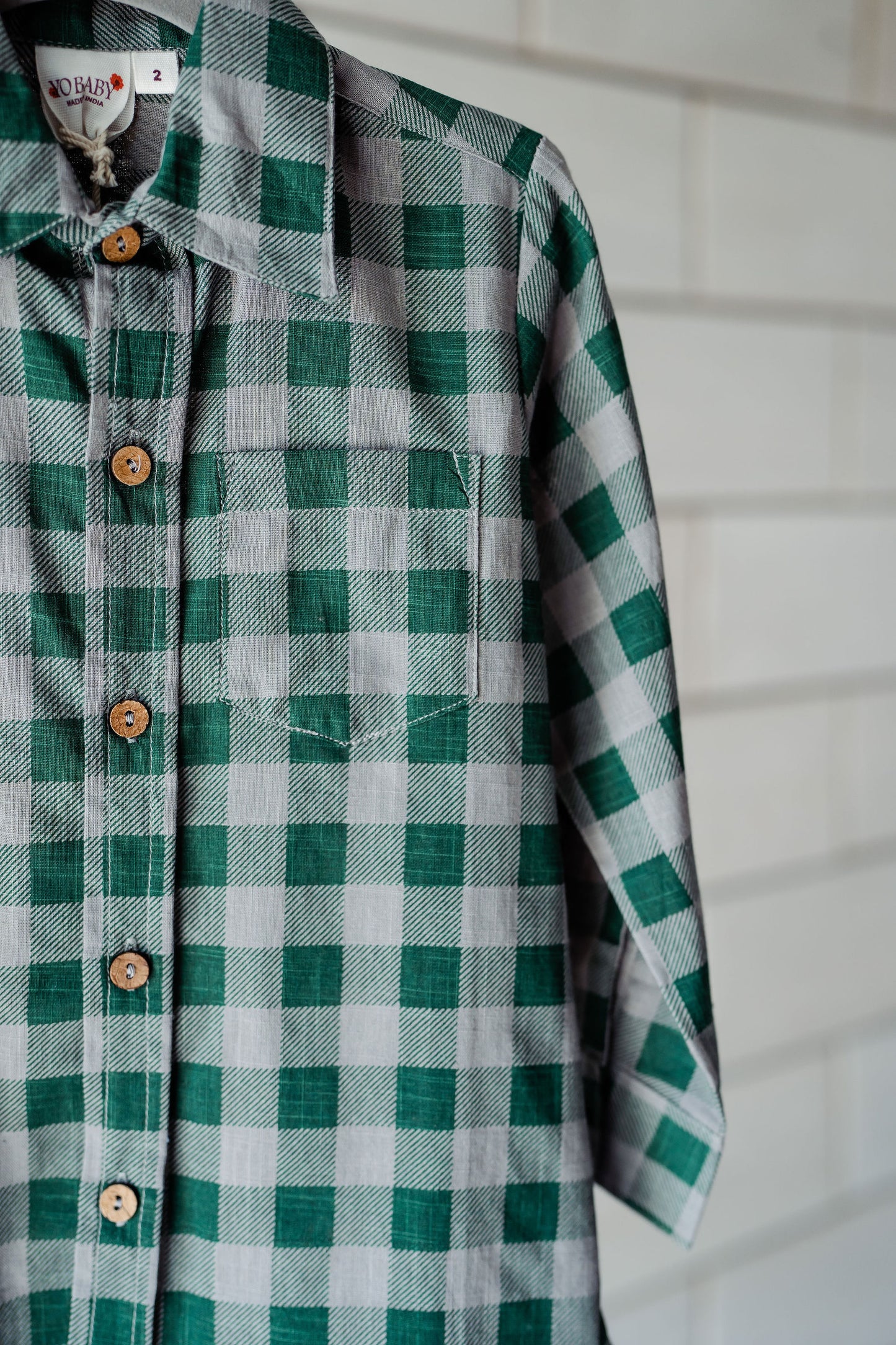 Grey+Green Plaid Button Down