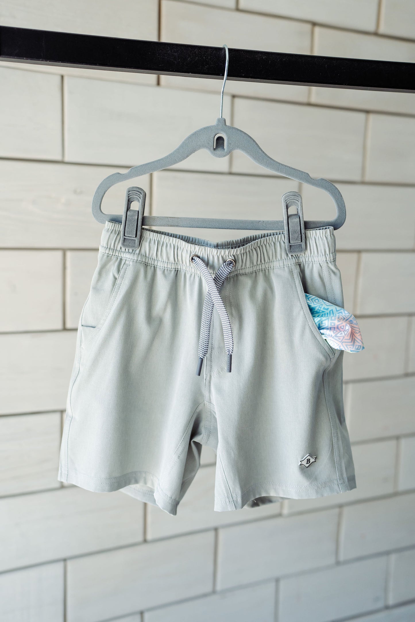 Boys Burlebo Athletic Shorts - Light Grey