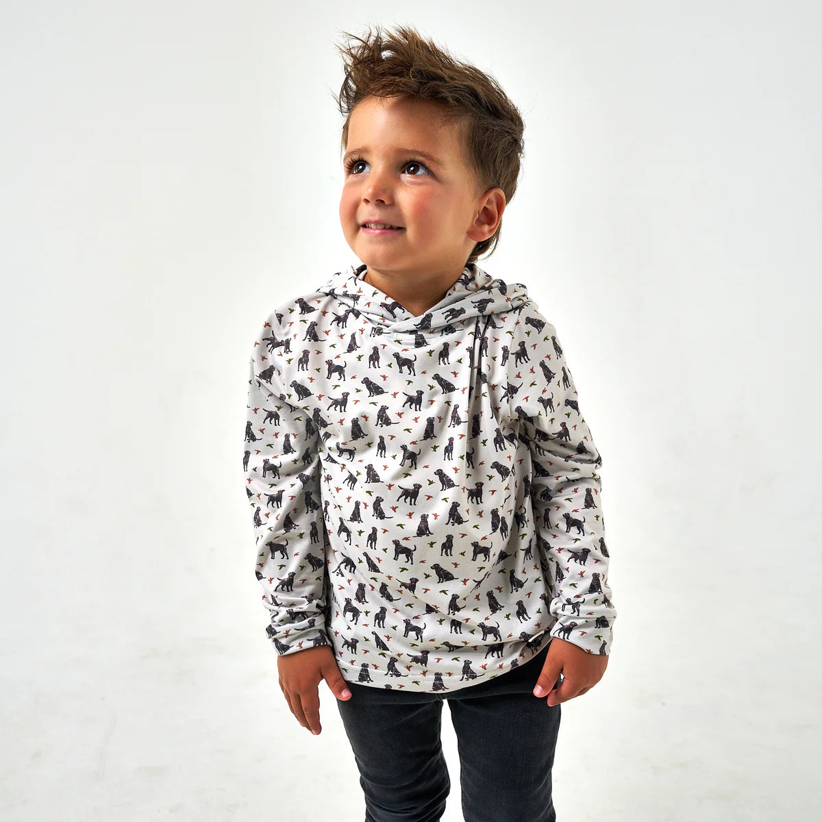 Toddler Burlebo Performance Hoodie - Ducks & Dogs