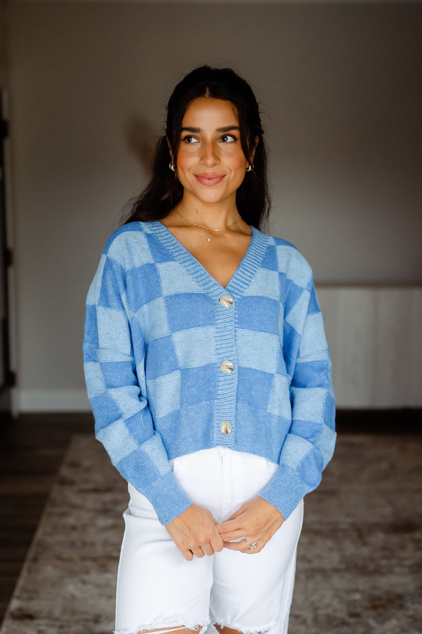 You In Blue Cardigan