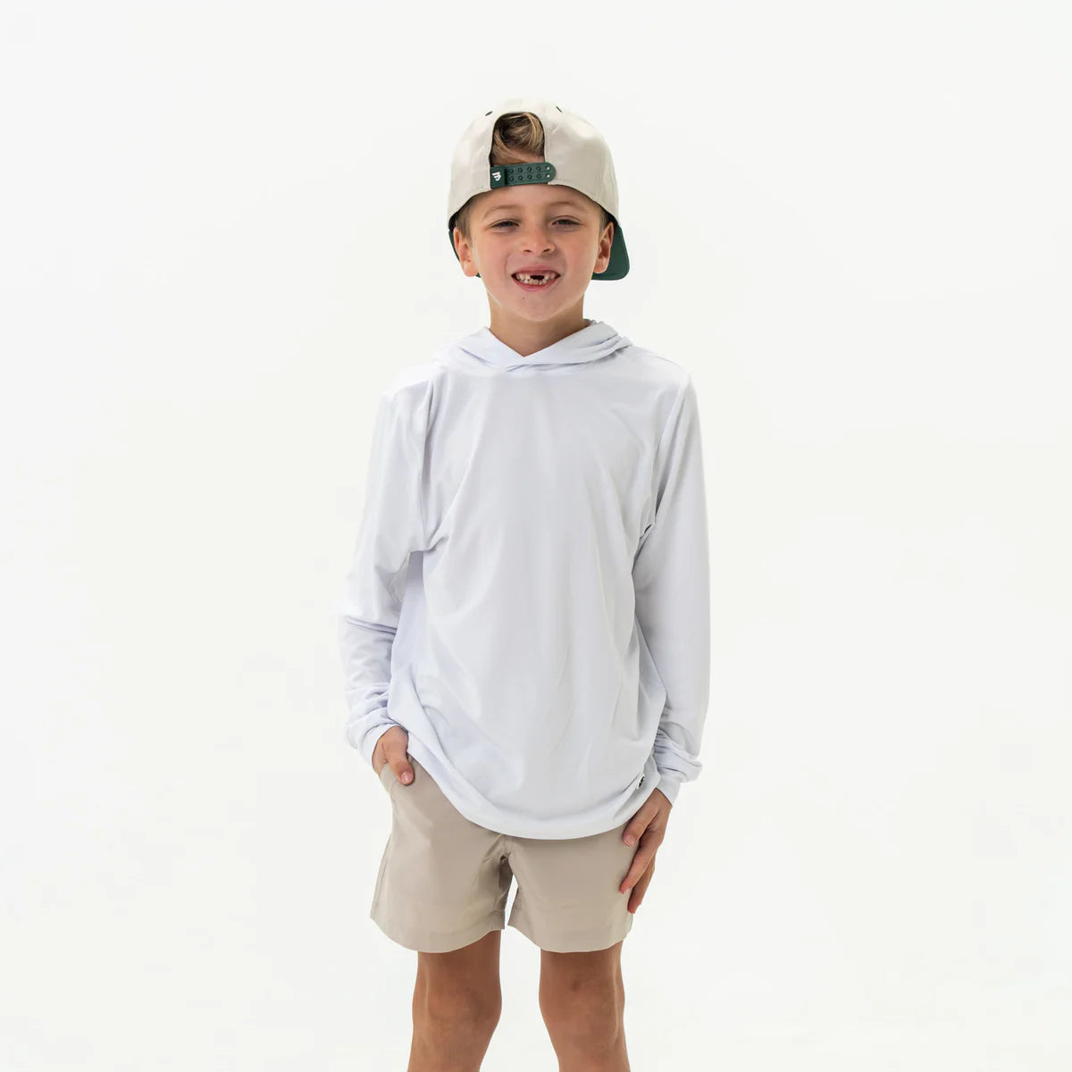 Boys Burlebo Performance Hoodie - White