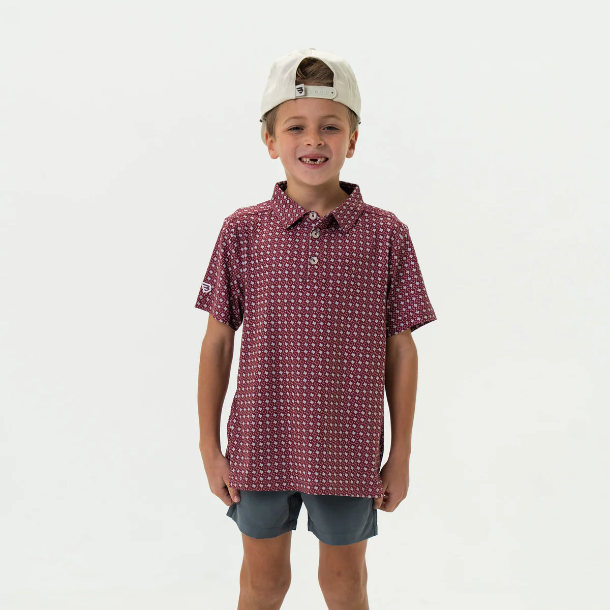 Boys Burlebo Texas Maroon Polo