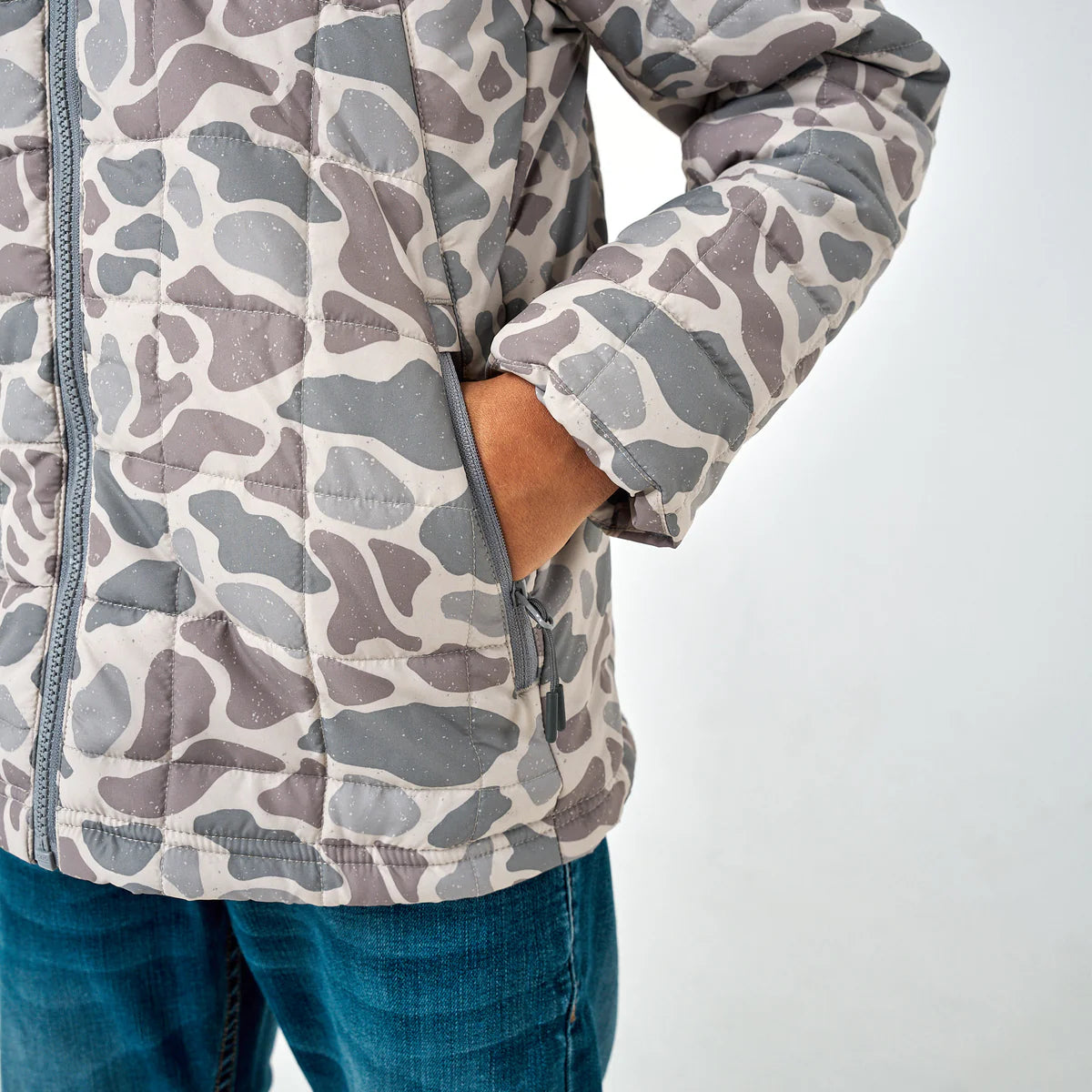 Boys Burlebo Puffer Jacket - Classic Deer Camo