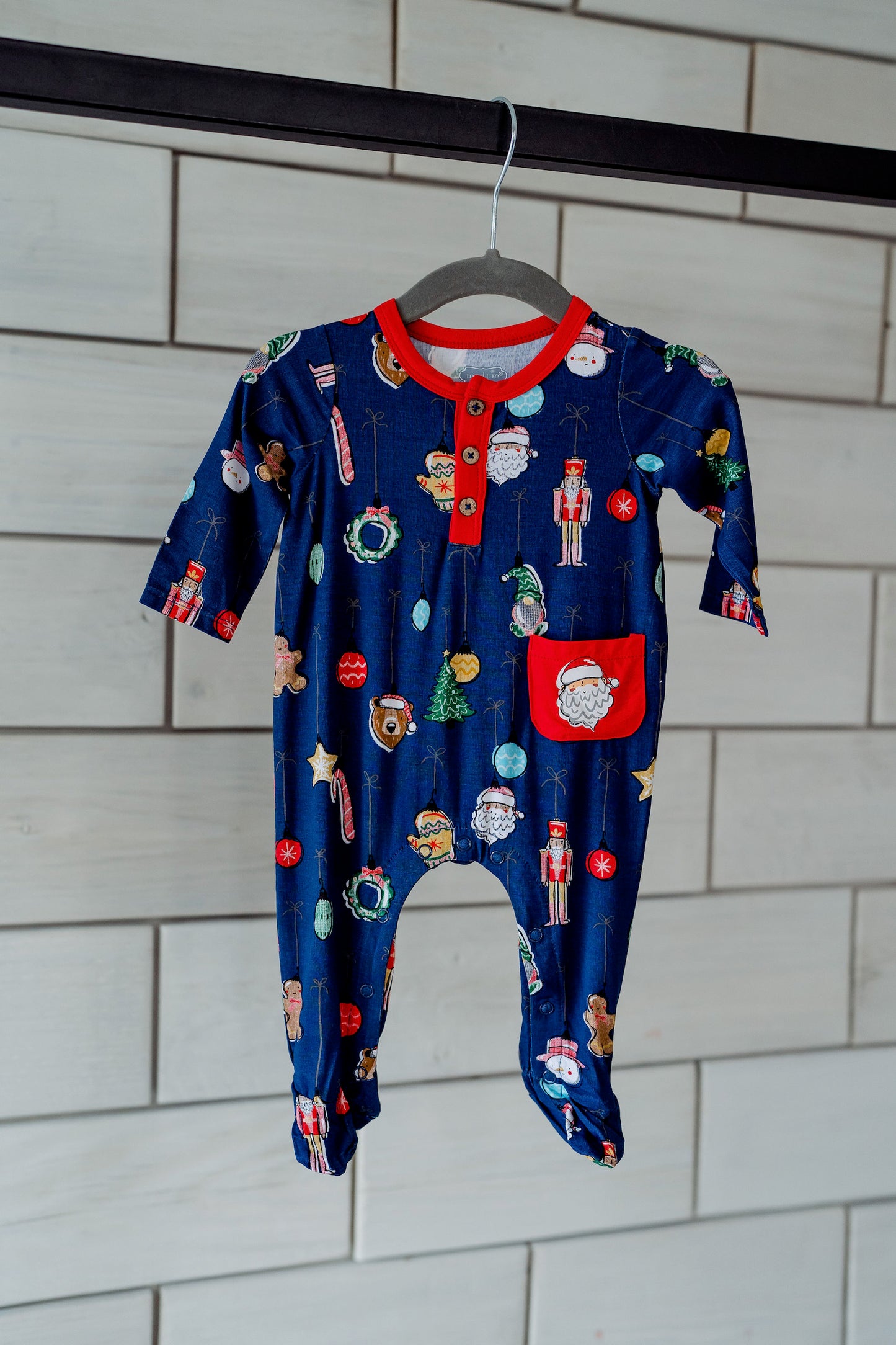 Navy Ornament Baby Sleeper