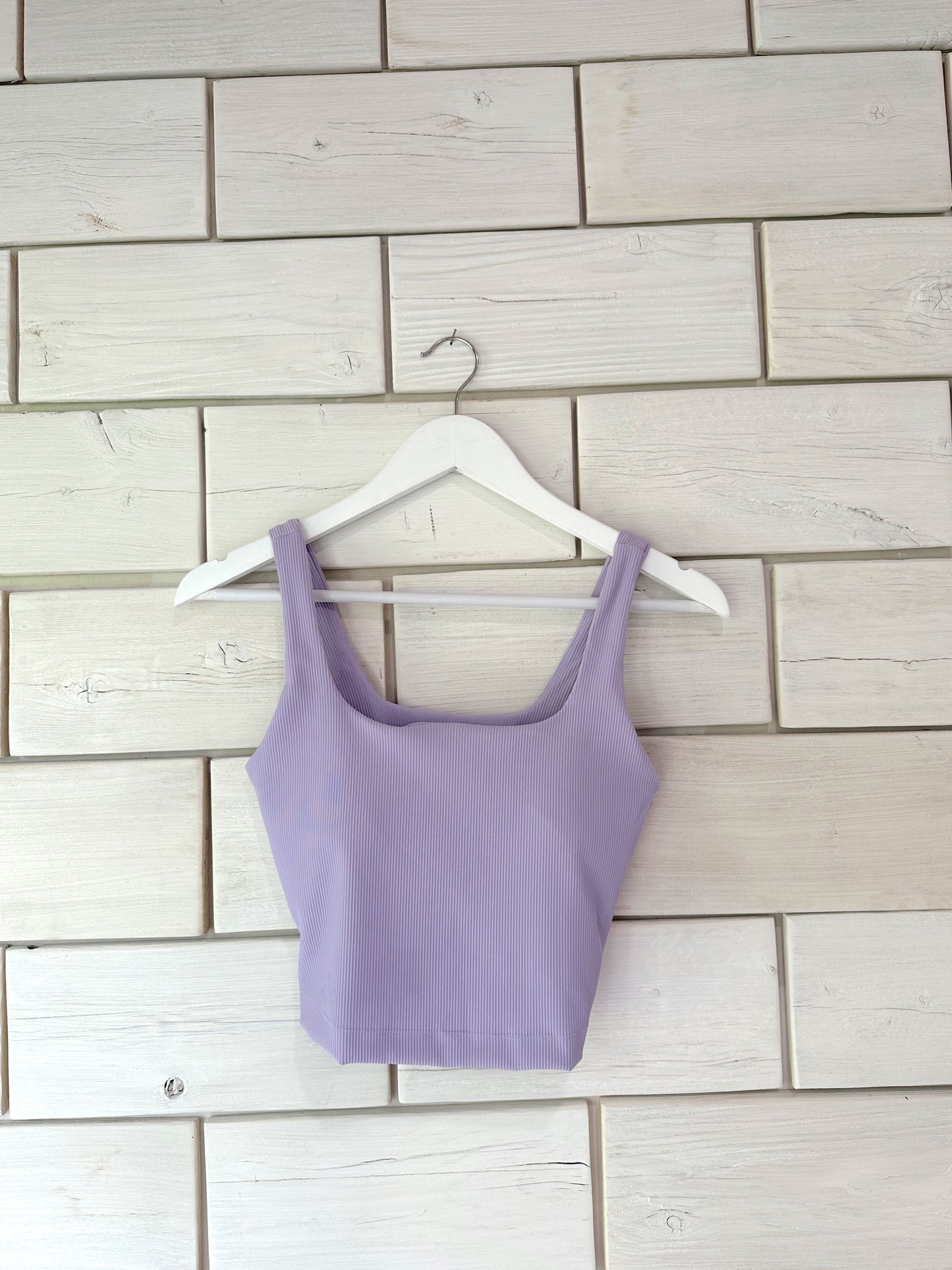 Lavender Ribbed Square Neck Tank